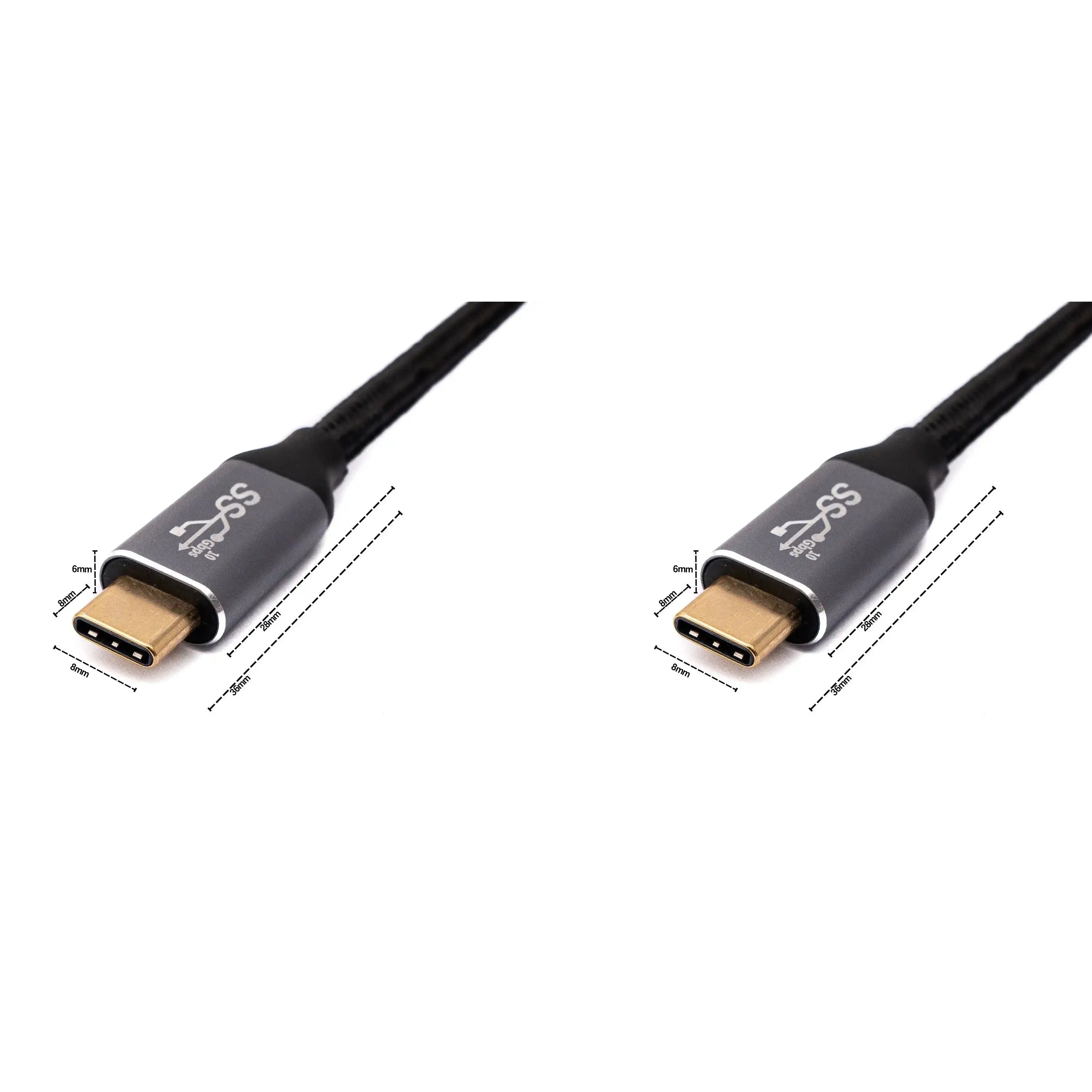 USB 3.1 Gen 2 100W Kabel Typ C Zu Typ C Geflochten Schwarz 150 Cm Hochwertiges Ladenkabel