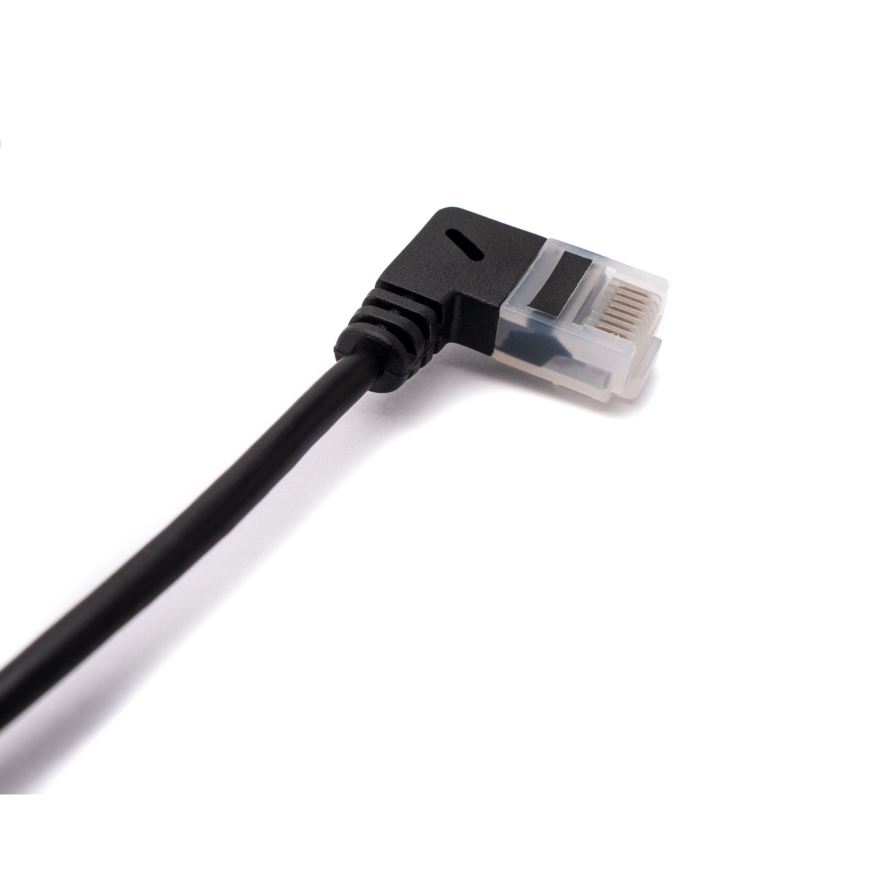 SYSTEM-S LAN Kabel 25 cm RJ45 8P8C STP Cat6 Stecker zu Stecker Winkel Schwarz