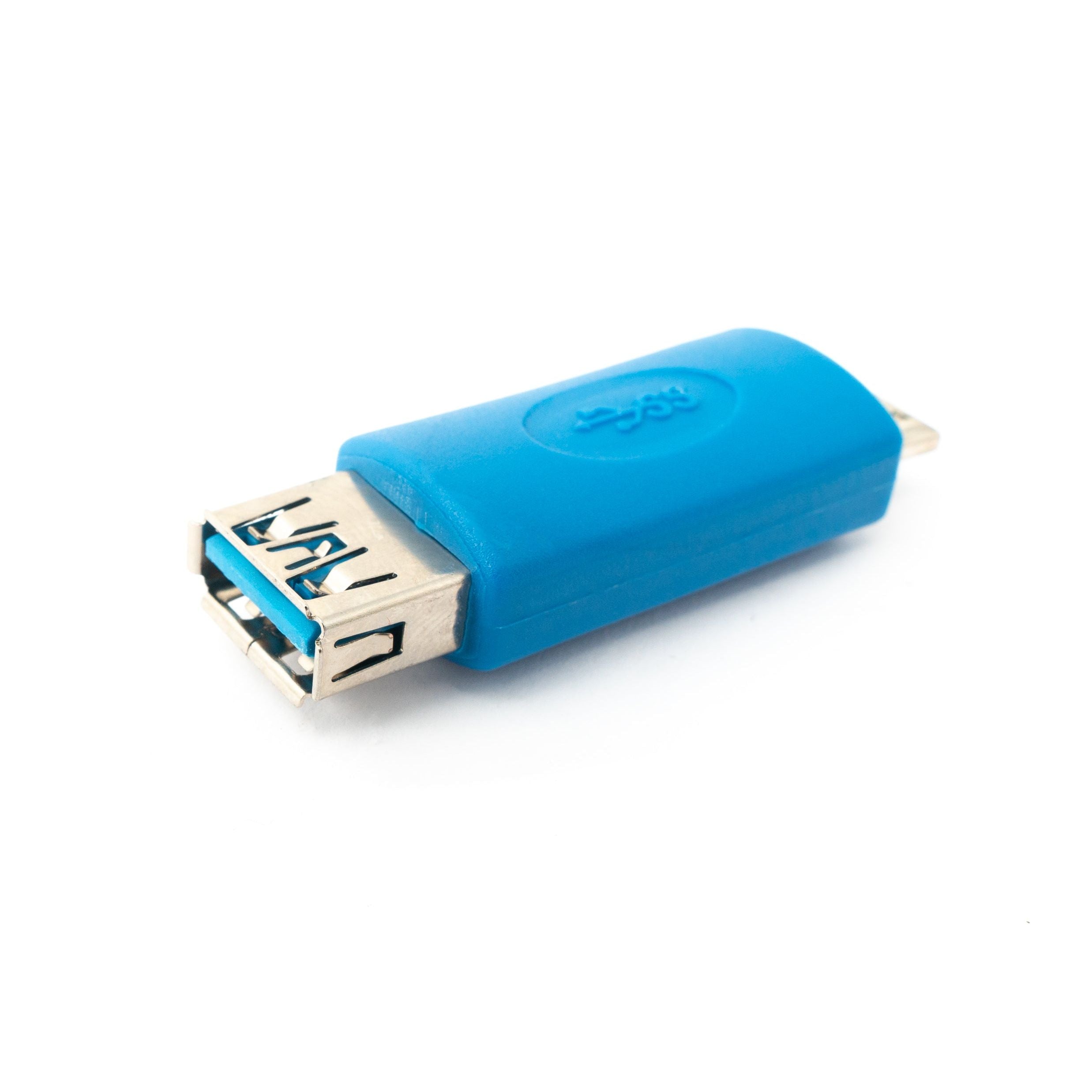 SYSTEM-S USB 3.0 Adapter Micro B Stecker zu Typ A Buchse Kabel in Blau
