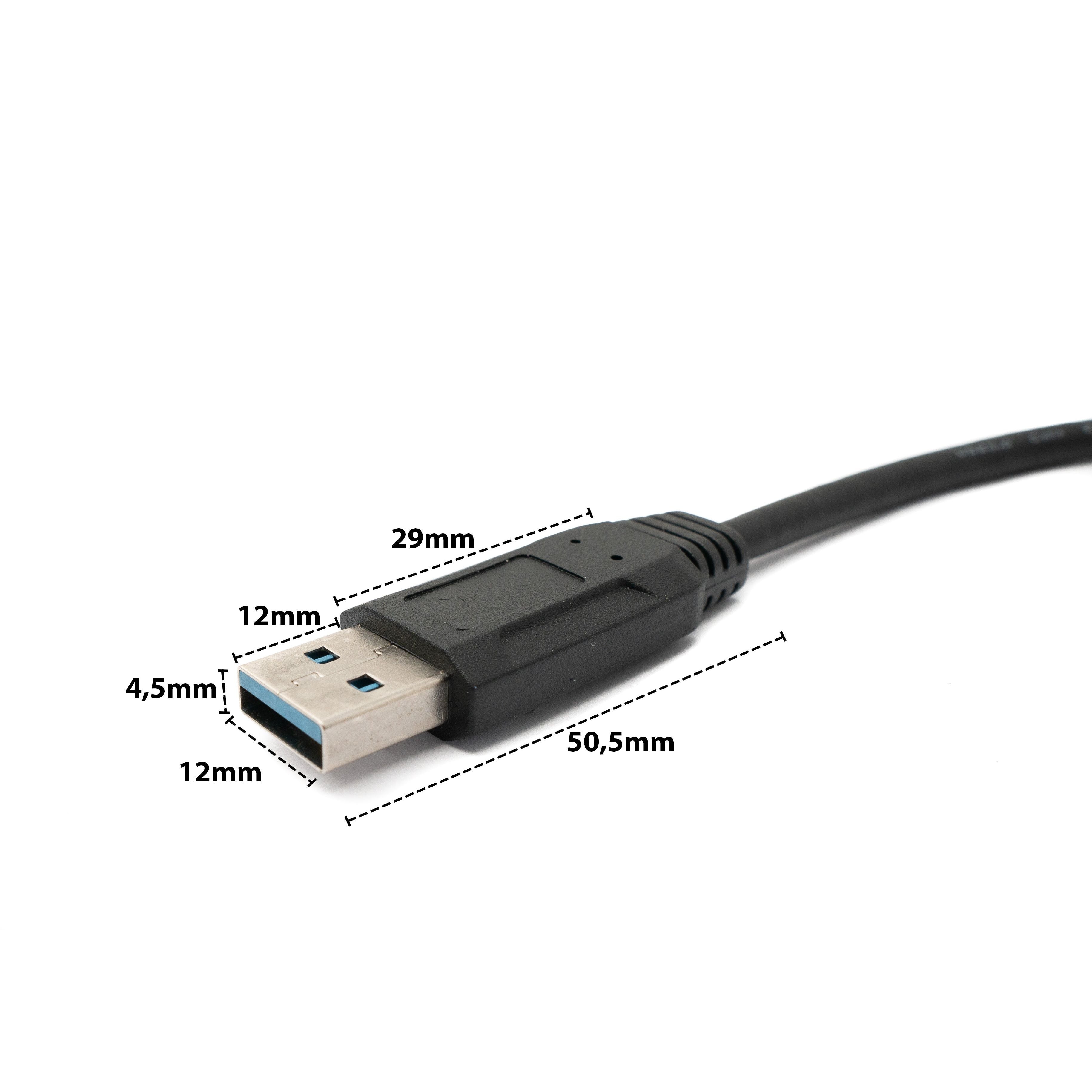 SystemS USB 3.0 Kabel 30 Cm Micro B Auf USB A Winkel Stecker Rechtwinklig Schwarz Lade Und Datenkabel