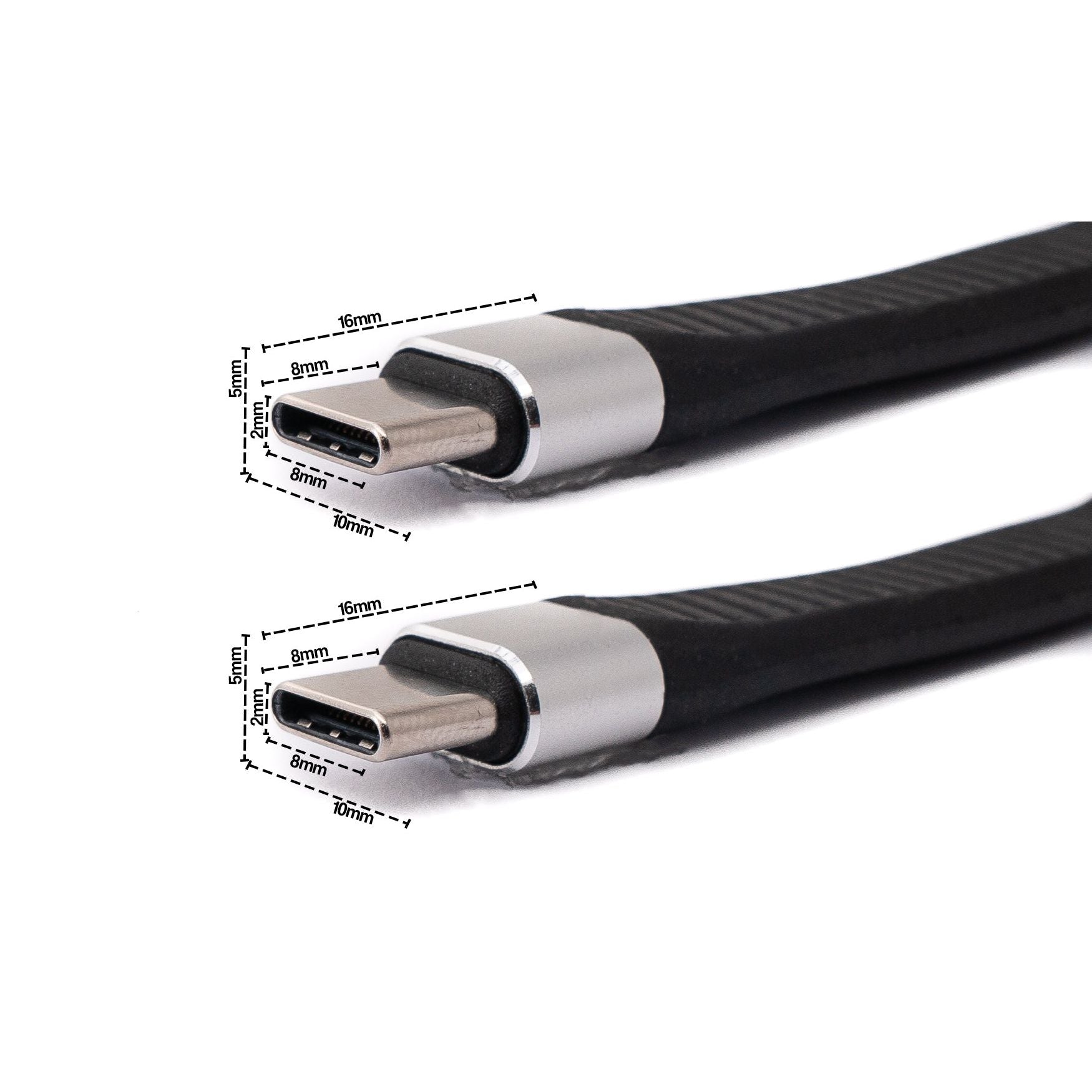 USB-C Kabel 100W Gen 2 Flach Von USB-C Zu USB-C Für Schnelles Laden Und Datenübertragung