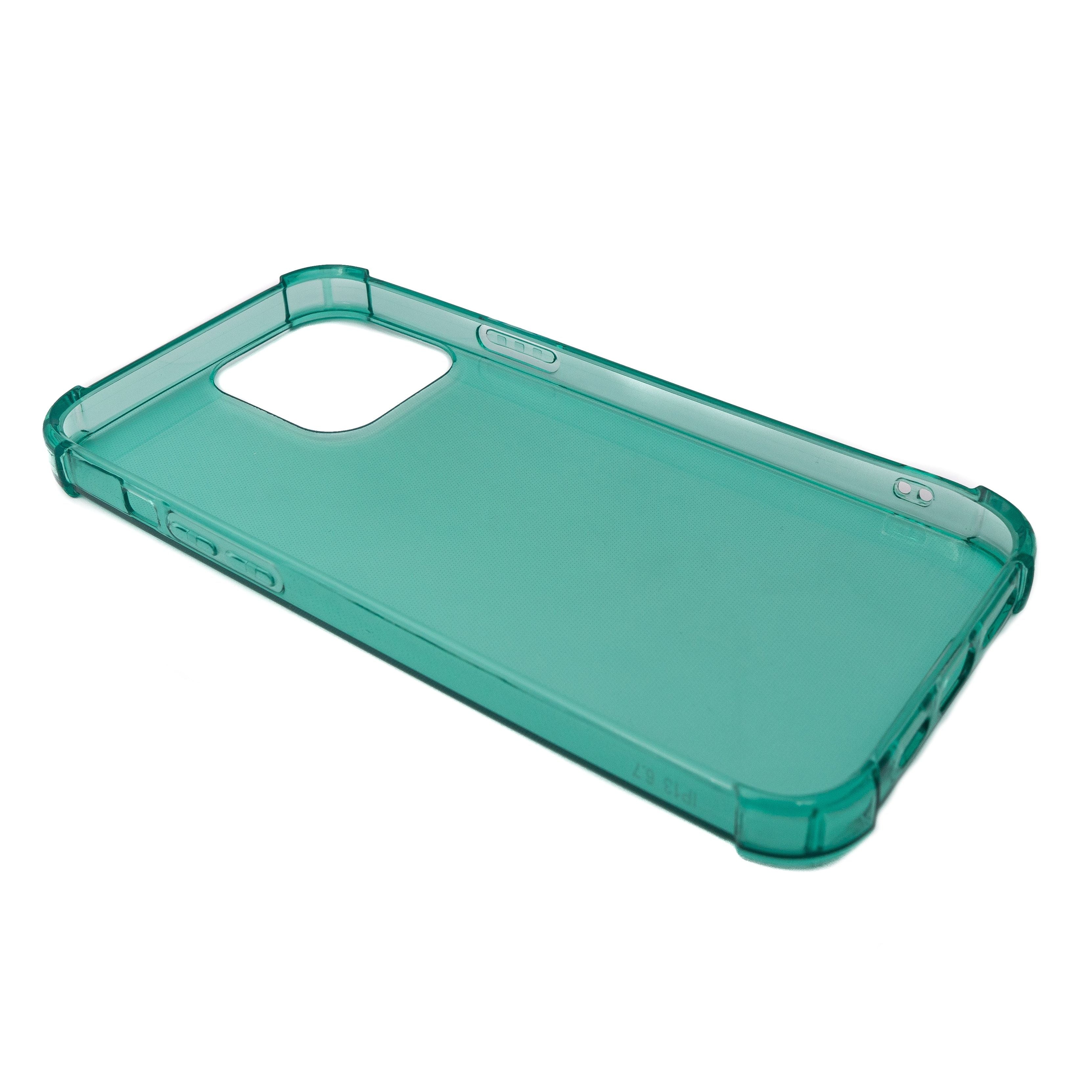 SYSTEM-S Schutzhülle aus Silikon in Grün Transparent Hülle für iPhone 13 Pro Max