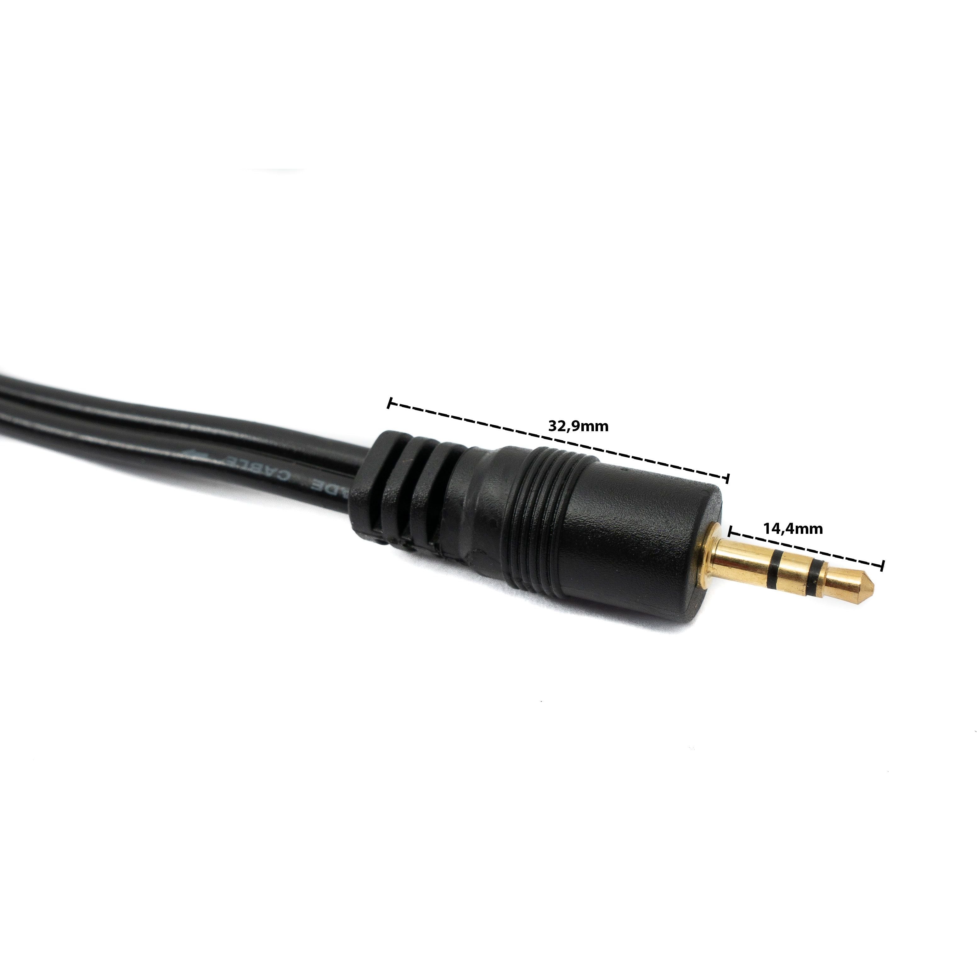 System-S Cinch 2 RCA Kabel 5 m Von Cinch Zu 3,5 mm Klinke - Goldkontaktstecker Für Klaren Stereo Sound