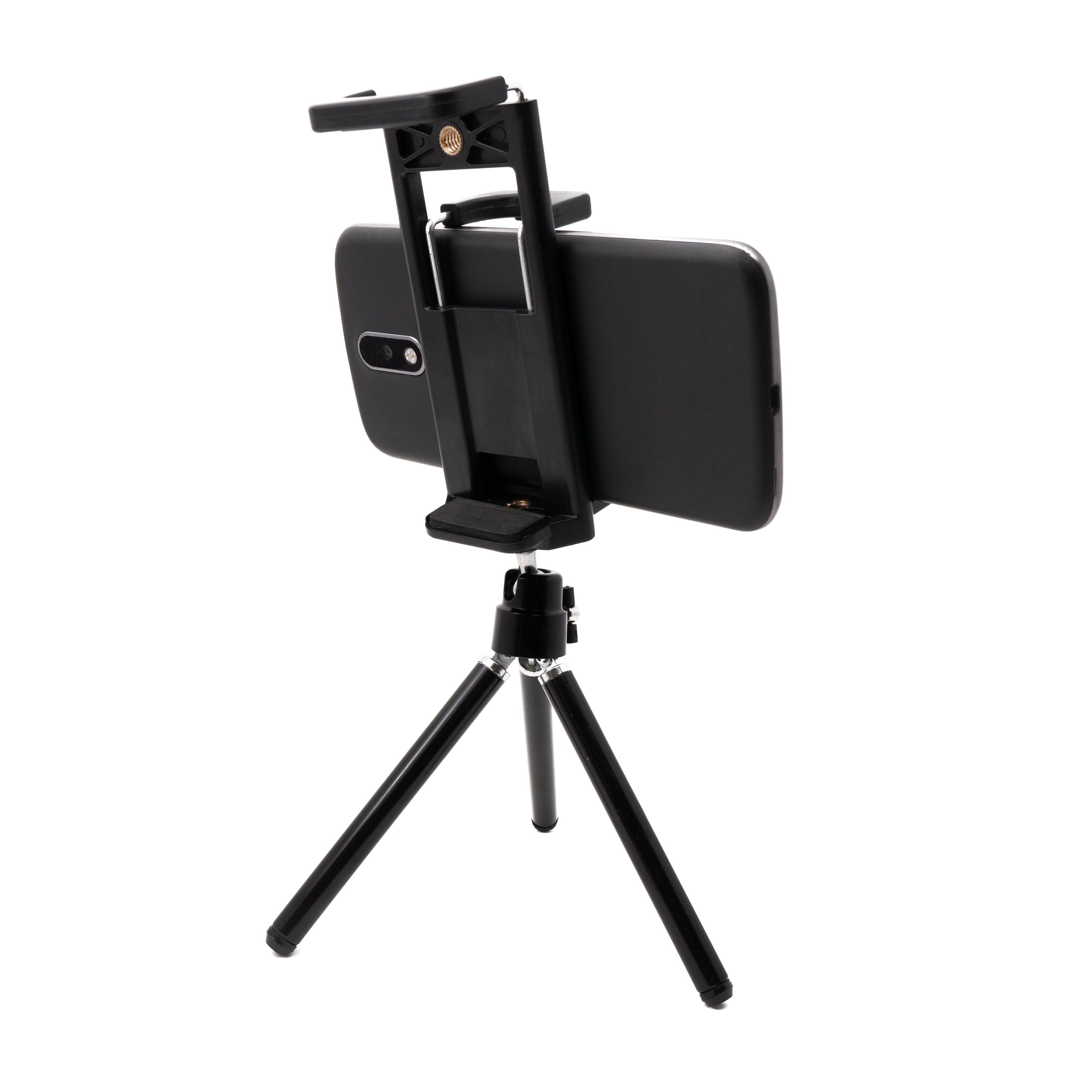 SYSTEM-S Smartphone Tablet Halterung Befestigung in Schwarz für Kamera Stativ Stick