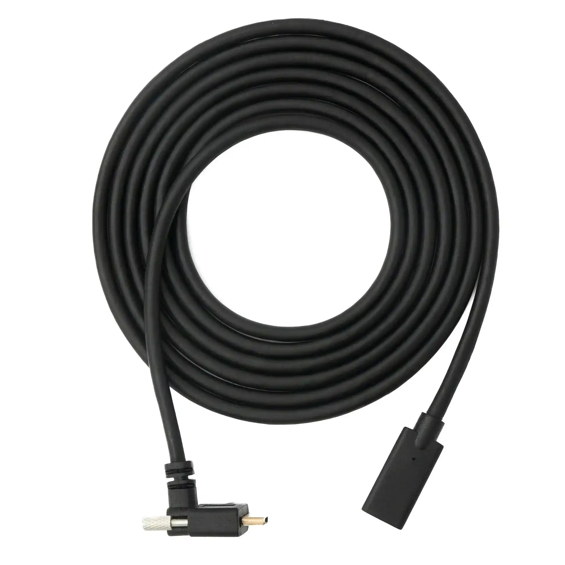 SYSTEM-S USB 3.1 Gen 2 100W Kabel 1,8 m Typ C Stecker zu Buchse Schraube Winkel in Schwarz