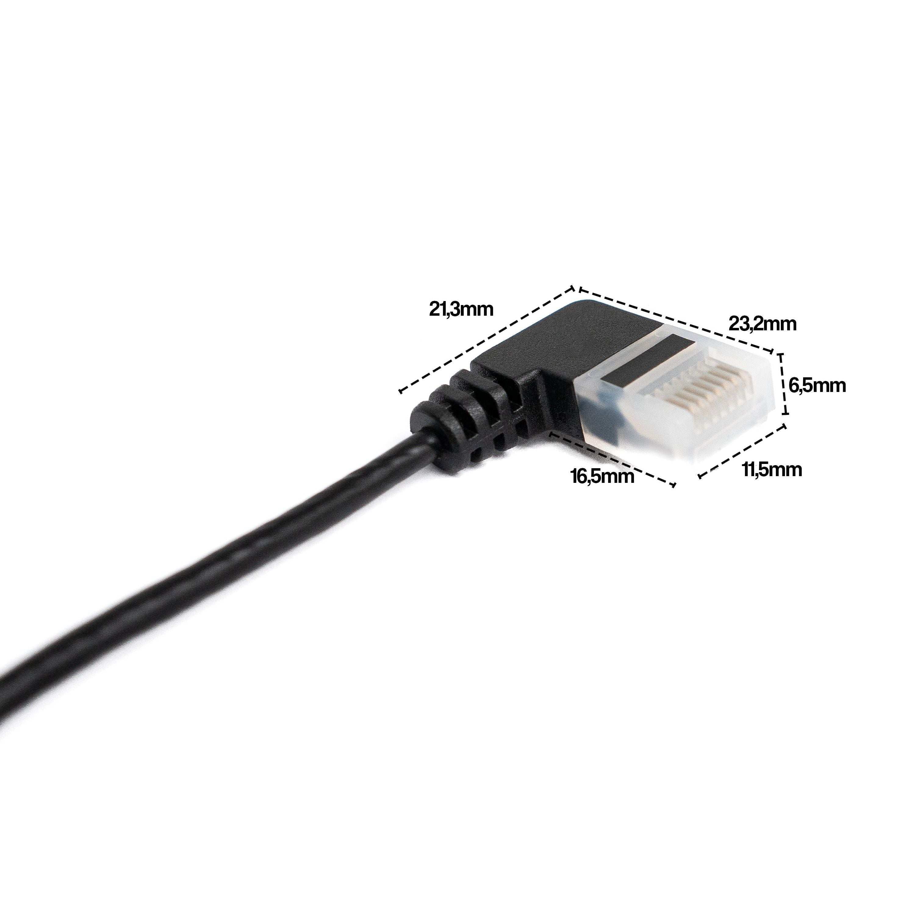 LAN Kabel 25 Cm RJ45 8P8C STP Cat6 Rechtsgewinkelter Stecker Zu Stecker Winkel Adapter Schwarz