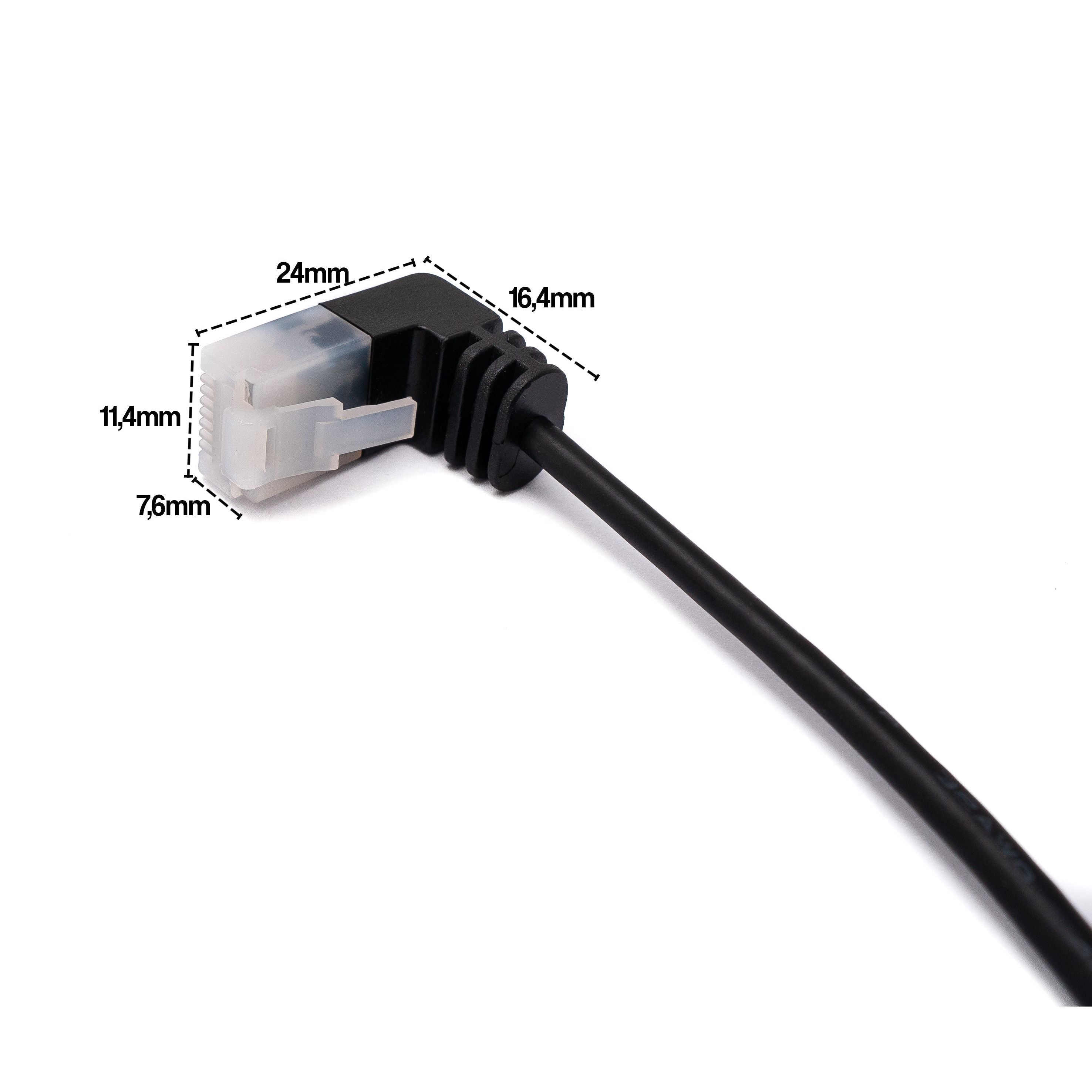 Netzwerkkabel 25 cm RJ45 8P8C STP Cat6 Winkel Stecker Zu Stecker Schwarz Ideal Für Engen Raum