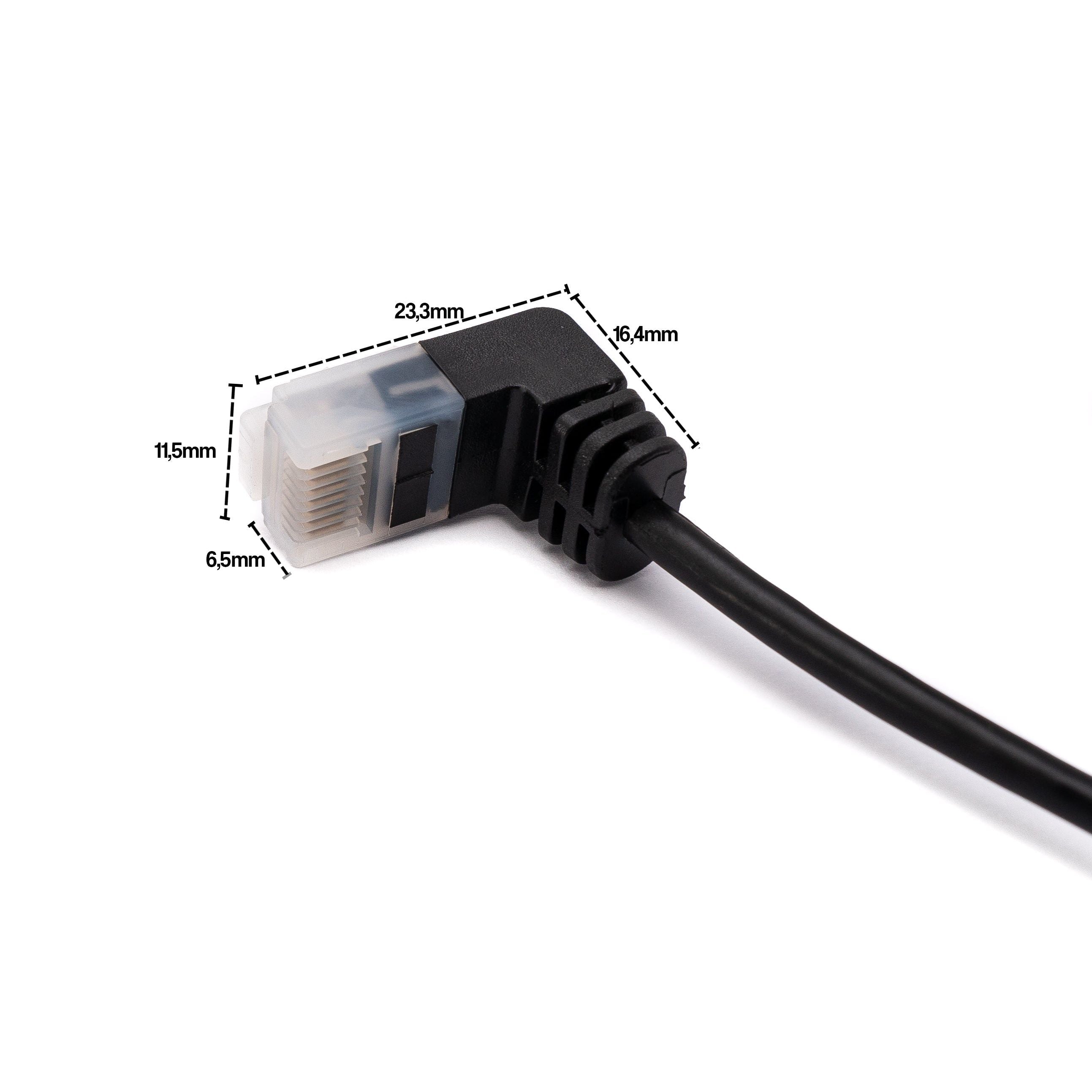 Netzwerkkabel 25 cm RJ45 8P8C STP Cat6 Winkel Stecker Zu Stecker Schwarz Ideal Für Engen Raum