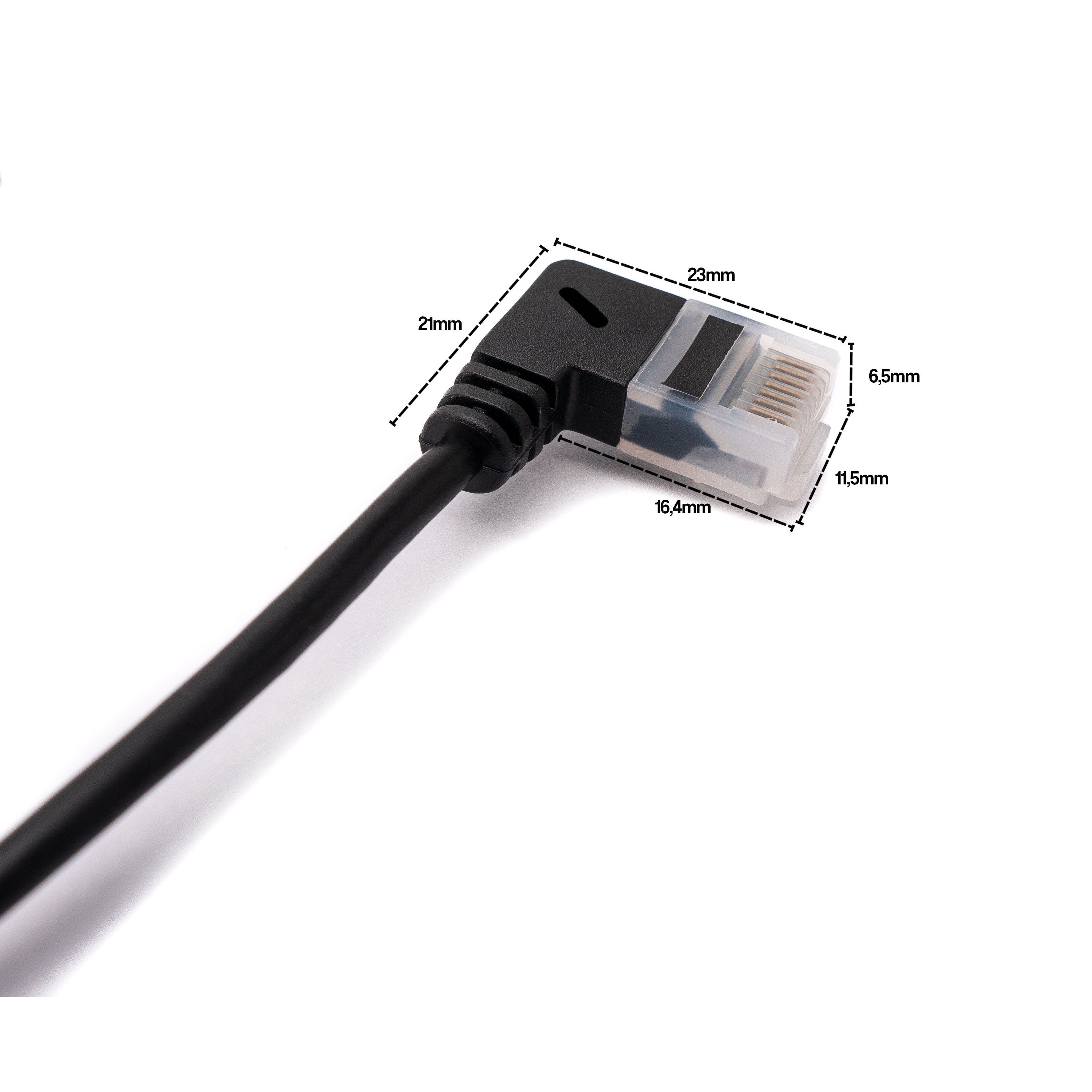 SYSTEM-S LAN Kabel 25 cm RJ45 8P8C STP Cat6 Stecker zu Stecker Winkel Schwarz