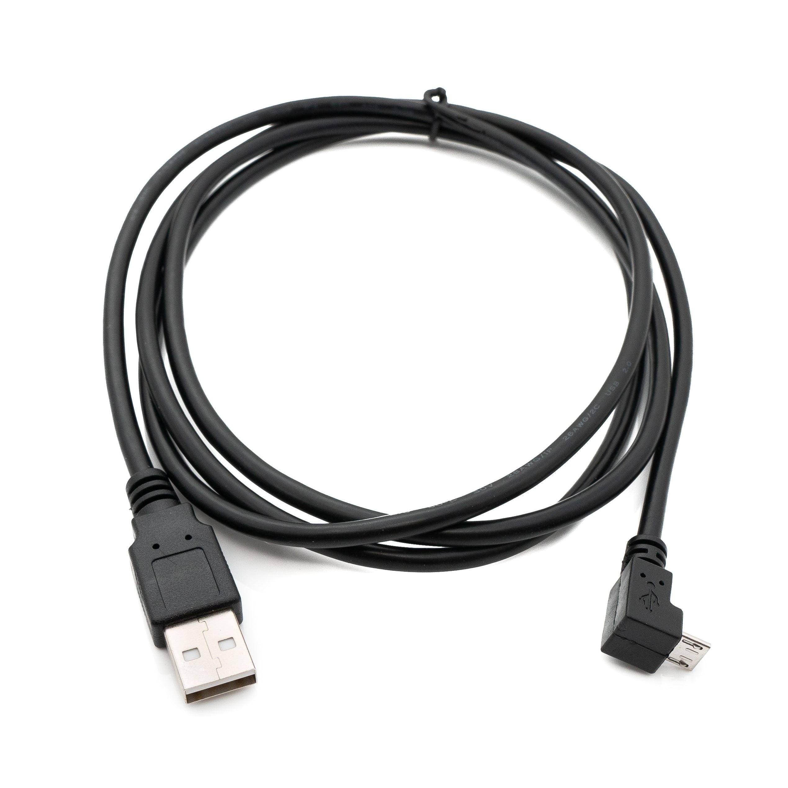 SYSTEM-S USB 2.0 Kabel 150 cm Typ A Stecker zu Micro B Stecker Winkel in Schwarz