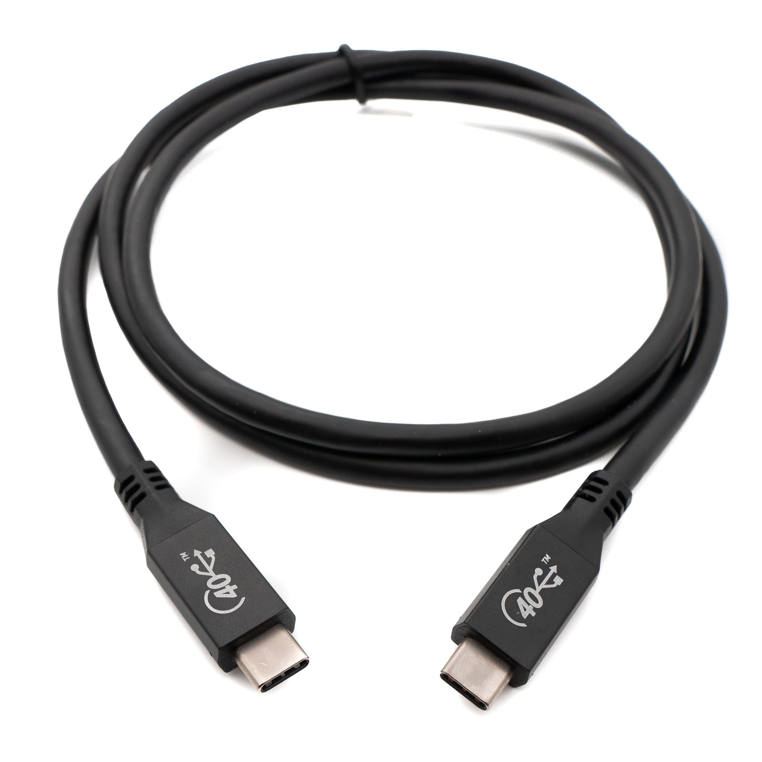 SYSTEM-S USB4 USB Kabel 100 cm Typ C Stecker zu Stecker 40 Gbit/s USB 4.0  in Schwarz