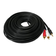 Cinch Zu AUX Kabel 2 RCA 15 m Schwarz Hochwertiges Stereo AV Kabel Mit 3,5 mm Klinke