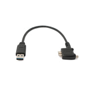 SystemS USB 3.0 Kabel 30 Cm Micro B Auf USB A Winkel Stecker Rechtwinklig Schwarz Lade Und Datenkabel
