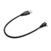 SystemS USB 2.0 Kabel Typ A Zu Micro B Winkel 25 cm Schwarz Datenübertragung Und Laden