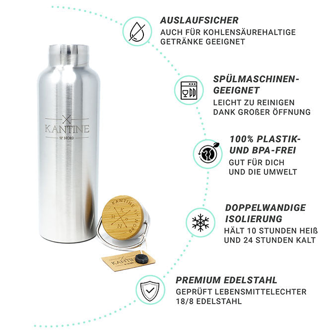 Isolierflasche Outdoor Edelstahl 750ml Doppelwandige Mit Vakuumisolierung Trinkflasche Für Heiße Kalte Getränke