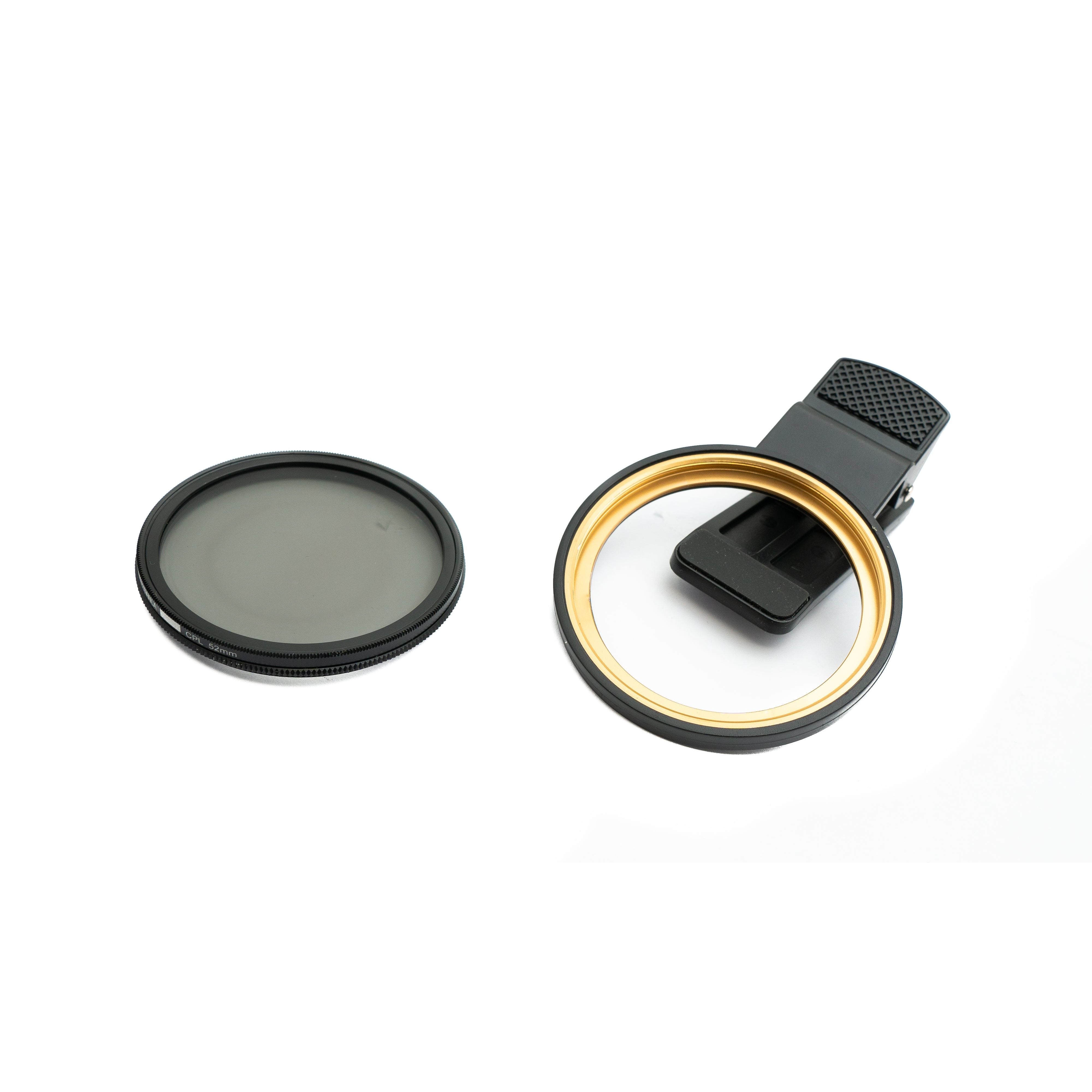 CPL 52 mm Circular Polarizer Filter Mit Clip Für Smartphone Kamera Linse Schwarz