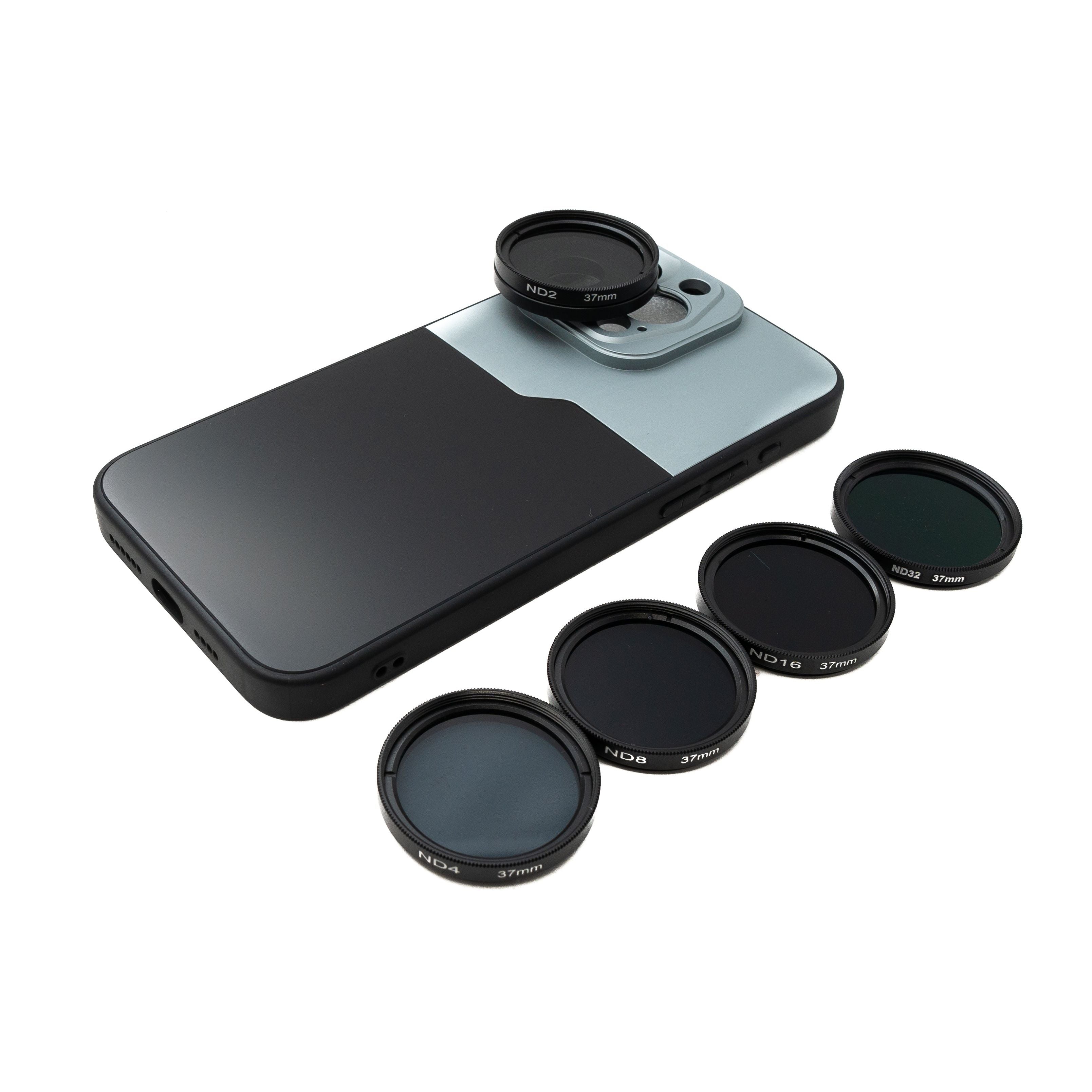 ND Filter Set 37 Mm Für iPhone 15 Pro Max Mit 5 Filtern ND2 ND4 ND8 ND16 ND32 Und Tasche