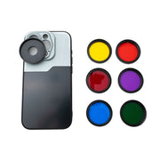 Farbfilter Set 37 mm Für iPhone 15 Pro Mit Gewinde Sechs Farbfilter Blau Gelb Rot Grün Lila