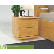 Claudia Kiefer Massivholz Nachttisch Nachtschrank | 2-Schubladen | 100% Bio Kiefer