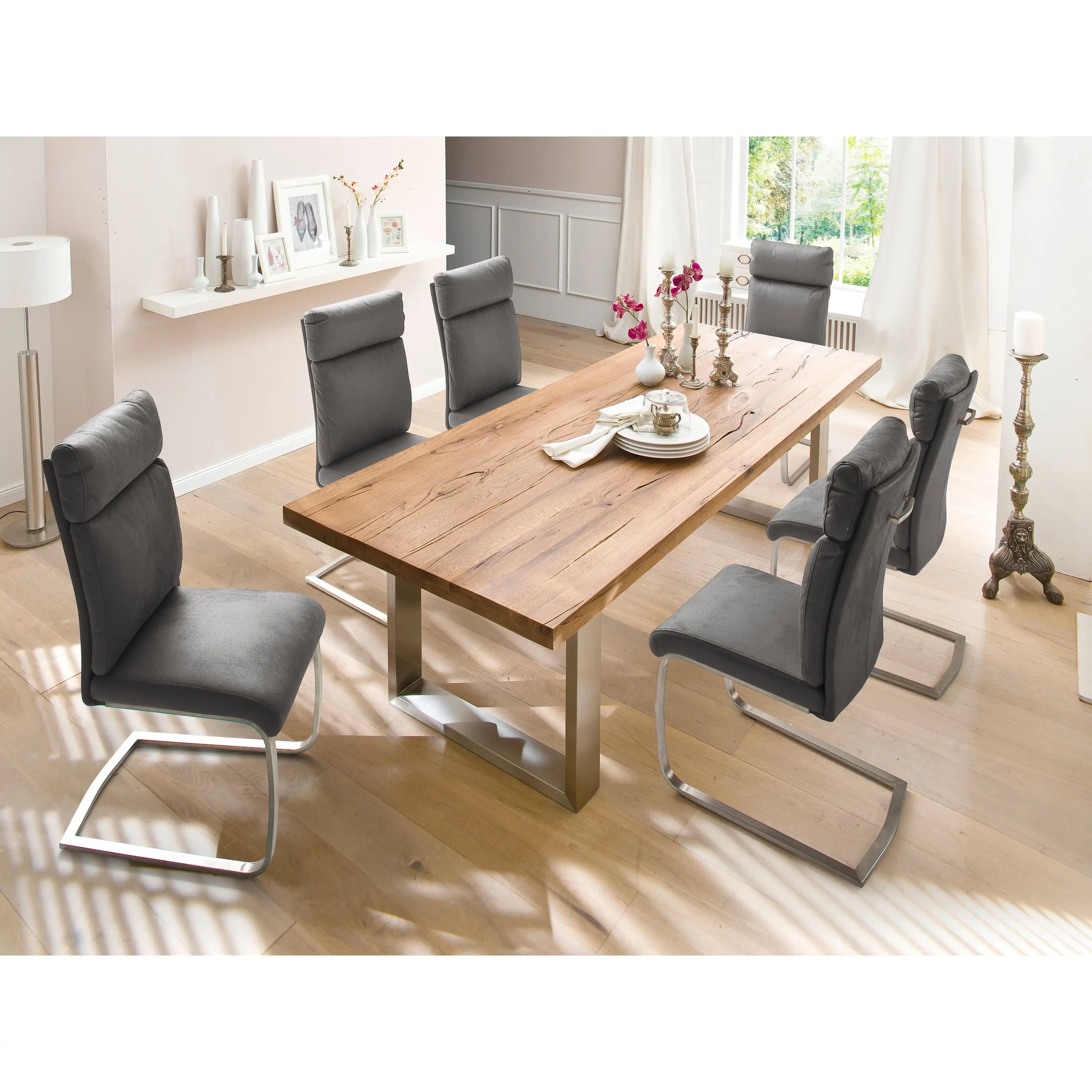 Rabea Schwingstuhl Mit Griff 2 Set Antiklook Polyester Bezug Edelstahl Gebürstet