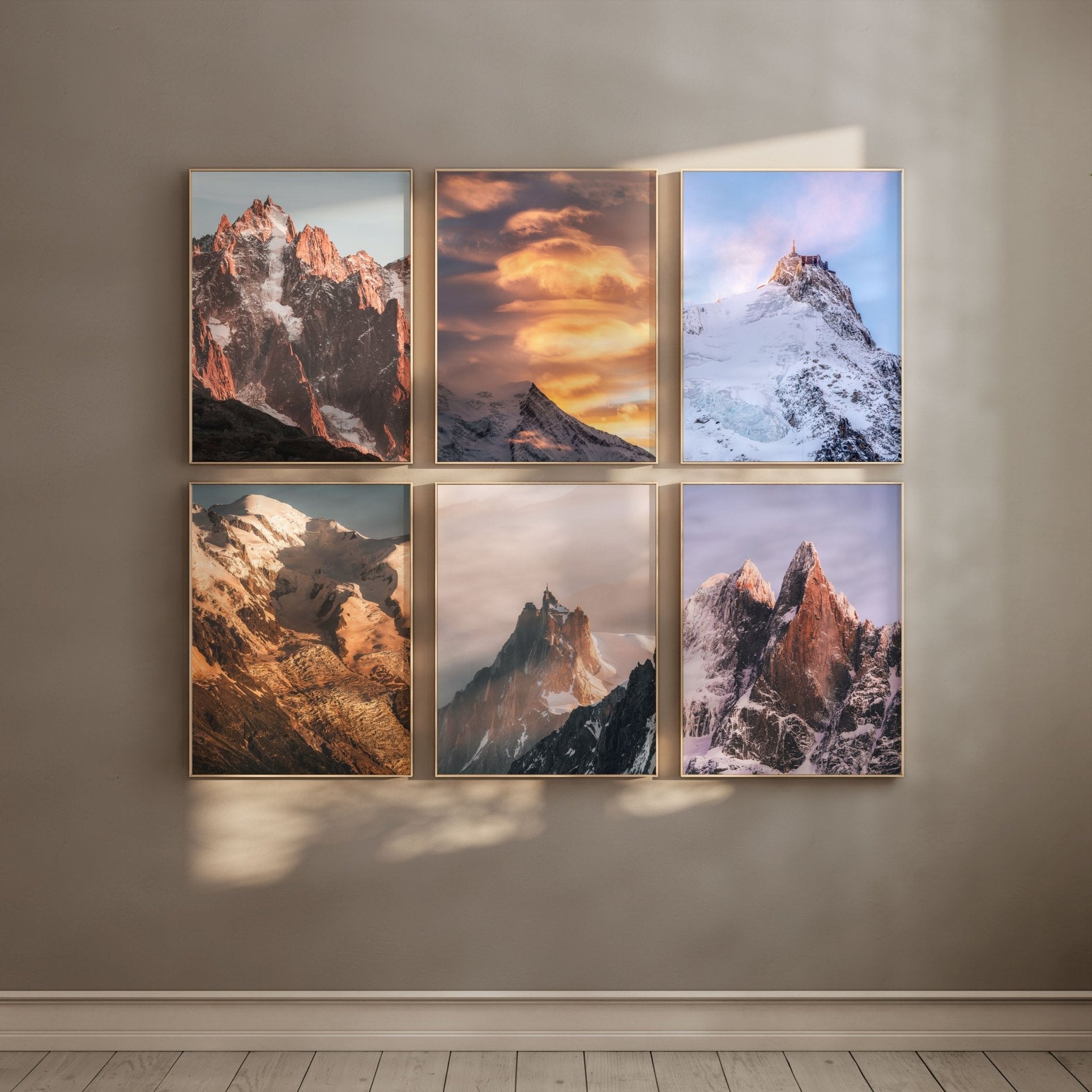 The Chamonix Summit Series – Set of 6 Mountain Prints
