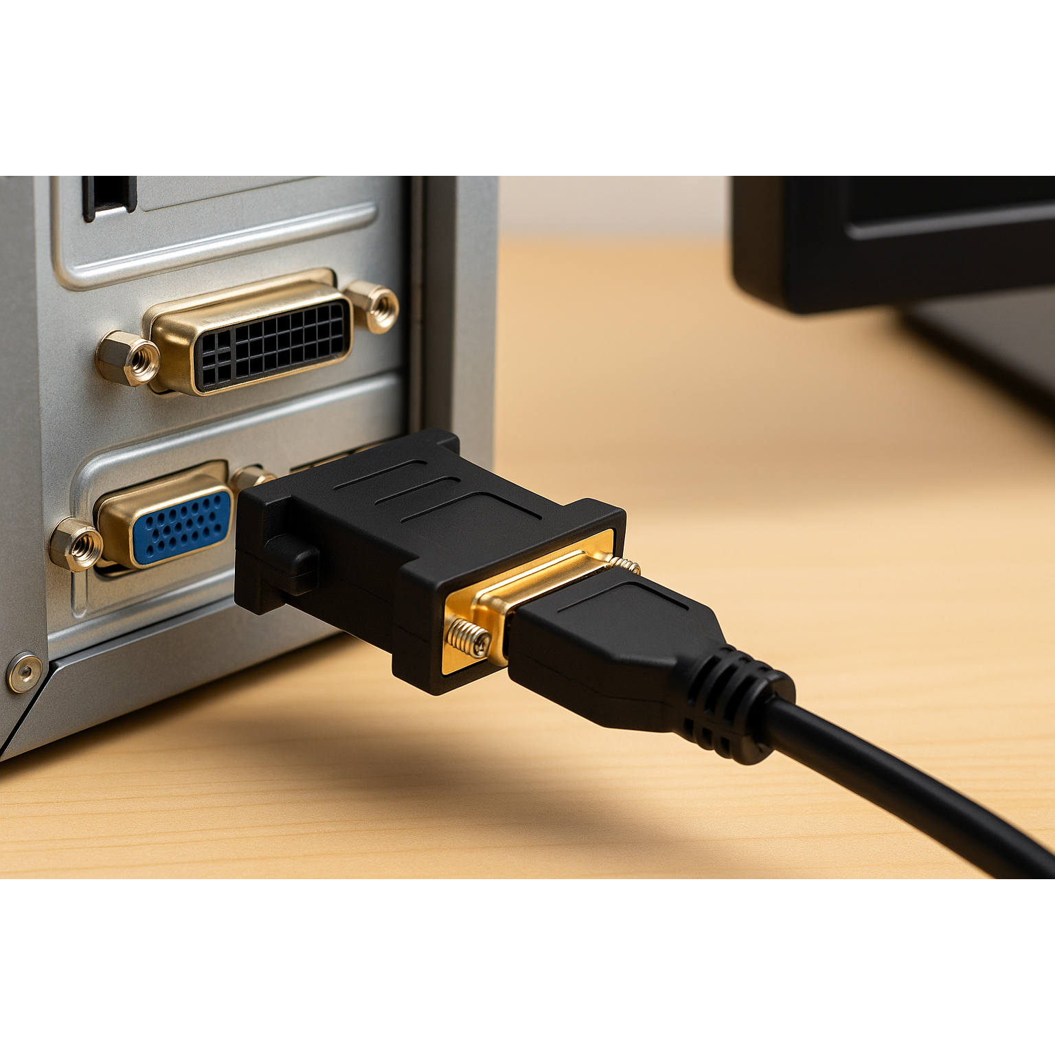DVI-I Auf DVI-D Adapter Mit Vergoldeten Kontakten Und Stabile Schraubverbindung Plug And Play
