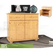 Claudia Kommode Sideboard | Anrichte | 2-Türig | 2-Schubladen | 100% Bio Kiefer Massivholz