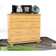 Claudia Kommode Sideboard | Anrichte | 3-XL Schubladen und 2-kleine | 100% Bio Massivholz