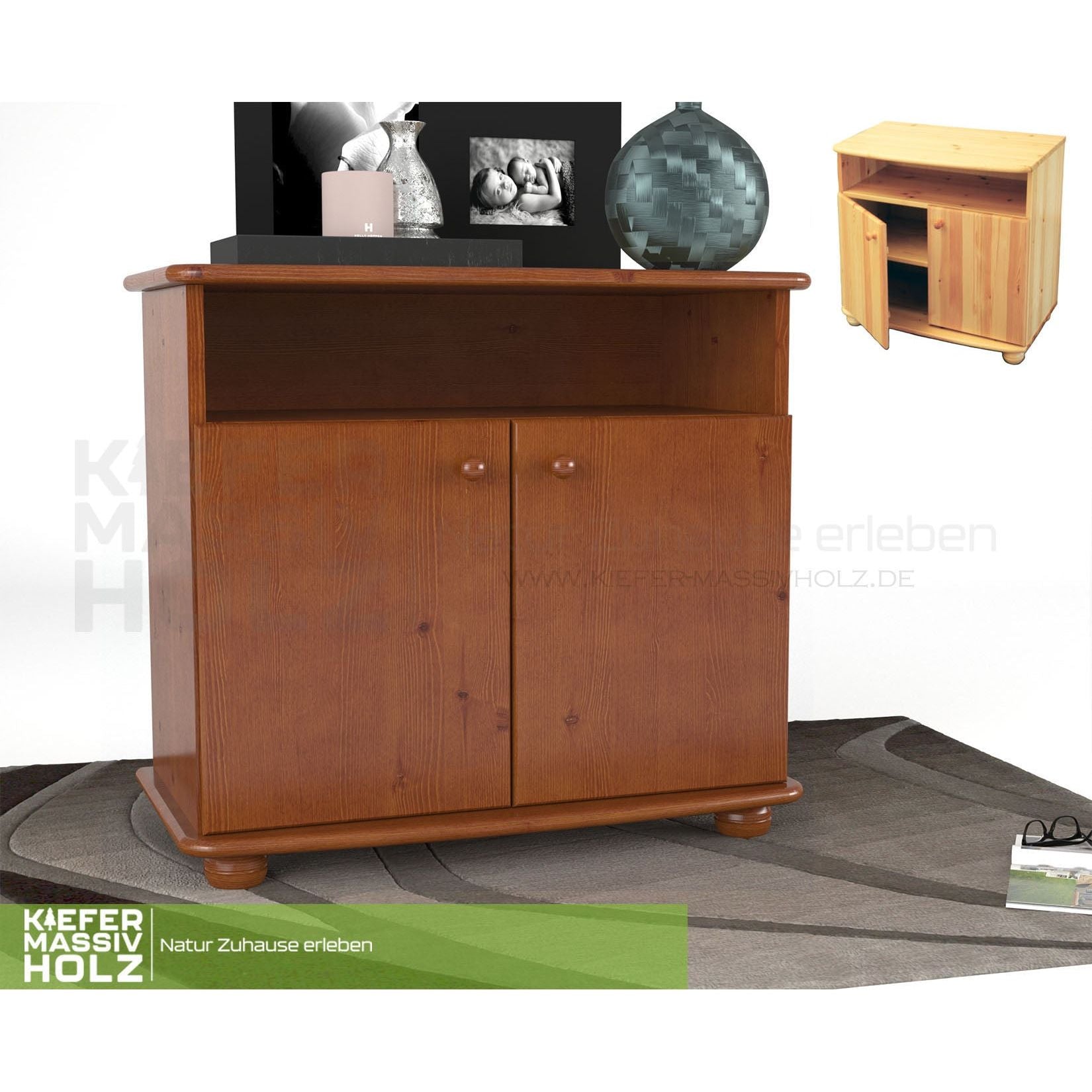 Claudia Kommode Sideboard | Anrichte | 2-Türig | 1. Regal | 100% Bio Massivholz