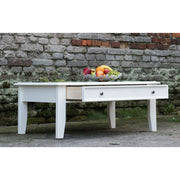 Bologna Elegante Massivholz Kiefer Couchtisch | Farbe weiß