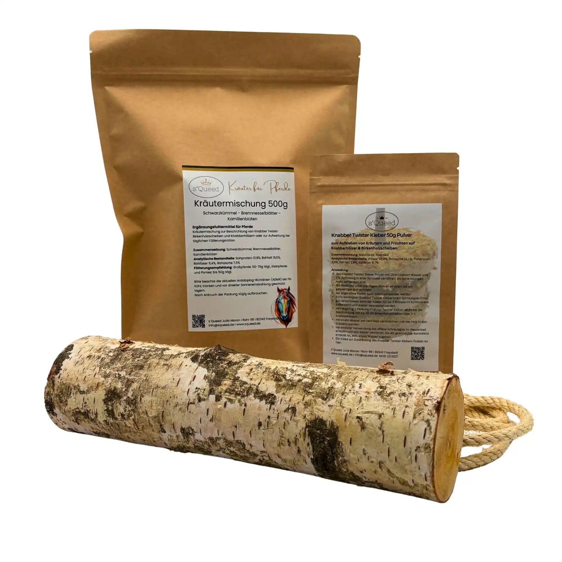 DIY Set Birkenholz Zum Knabbern Für Pferdespielzeug Und Artgerechte Pferdebeschäftigung by s`Queed