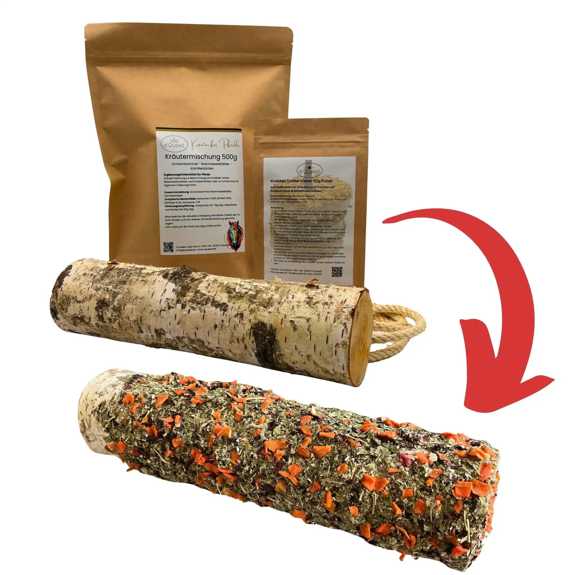 DIY Set Birkenholz Zum Knabbern Für Pferdespielzeug Und Artgerechte Pferdebeschäftigung by s`Queed