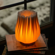 Cora Lampe Aus Eichenholz Und 3D Druck Modernes Lichtspiel Mit Warmem Licht Skulpturales Design Für Jeden Raum