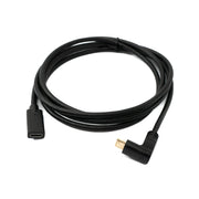 SYSTEM-S USB 3.1 Gen 2 Kabel 1,8 m Typ C Winkelstecker zu Buchse Schwarz Vielseitige Verbindung