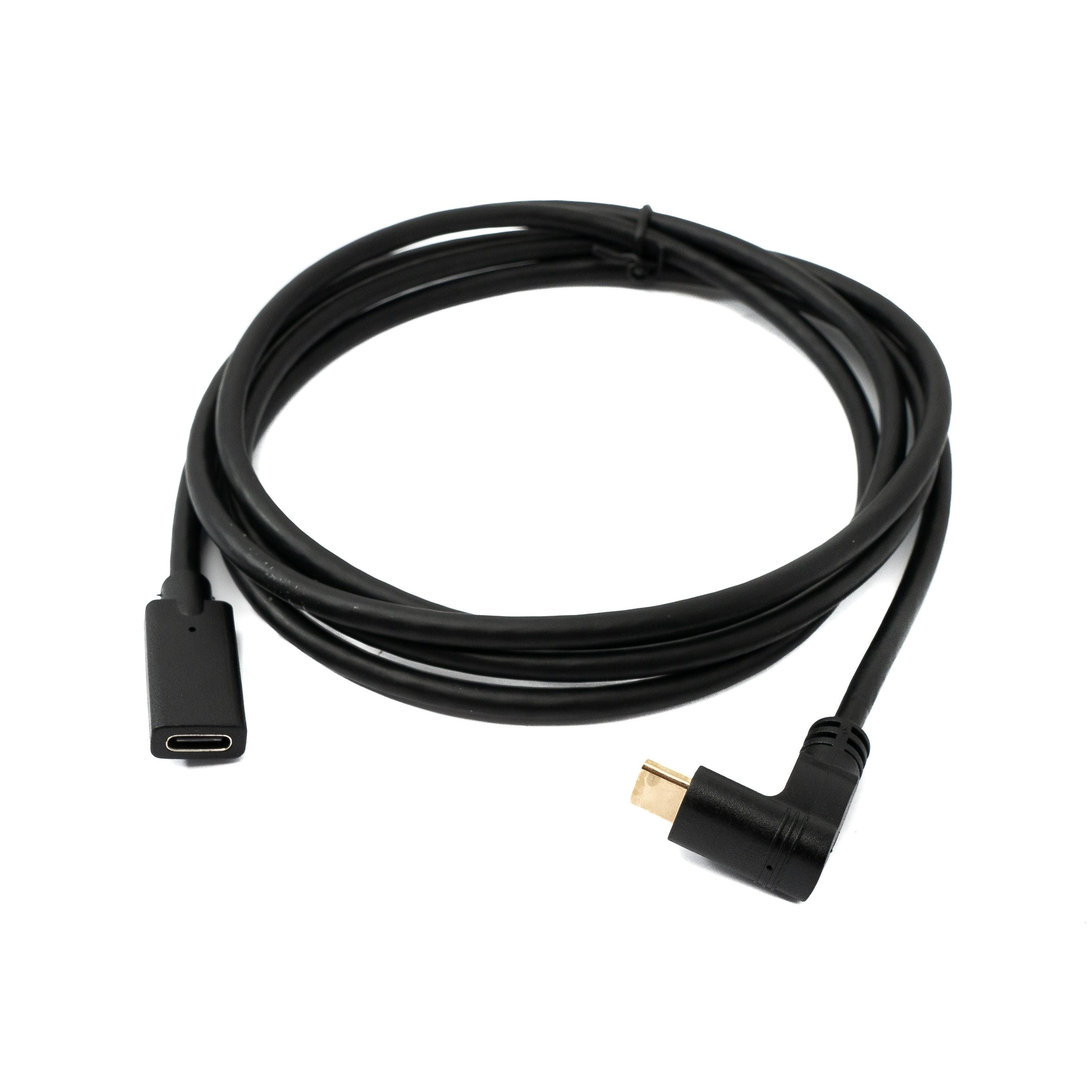 SYSTEM-S USB 3.1 Gen 2 Kabel 1,8 m Typ C Winkelstecker zu Buchse Schwarz Vielseitige Verbindung