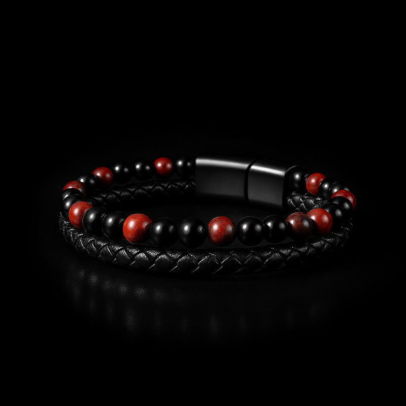 Passion Rotes Tigerauge Armband Aus Leder Magnetverschluss Gravierbar Luxus Etui Inklusive