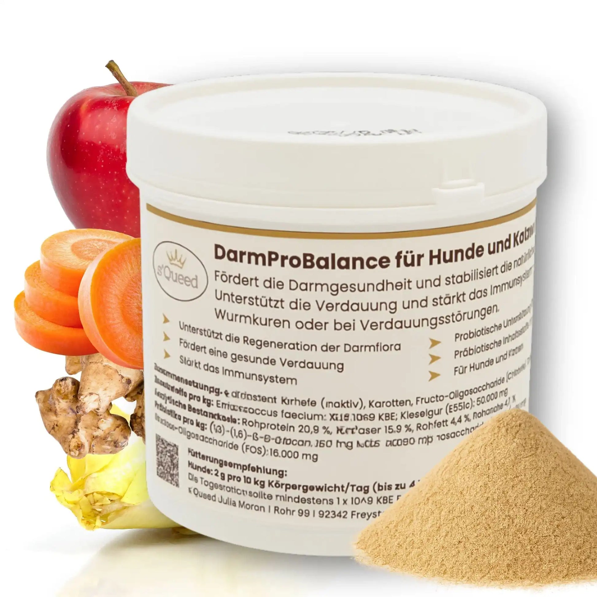 DarmProBalance Darmpulver Für Hund Gegen Durchfall Und Zum Aufbau Der Darmflora Natürliche Probiotische Unterstützung by s`Queed