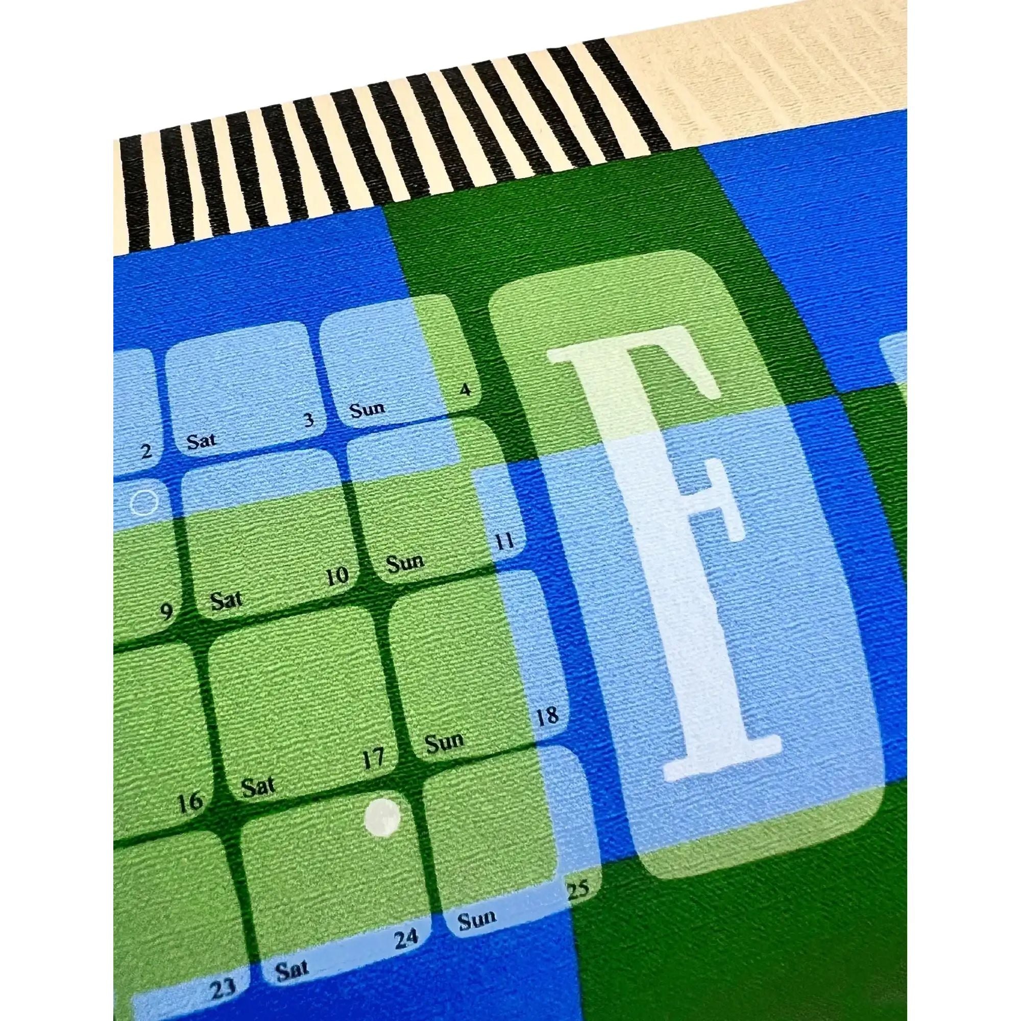 Wandkalender // Kilim Karo grün türkis