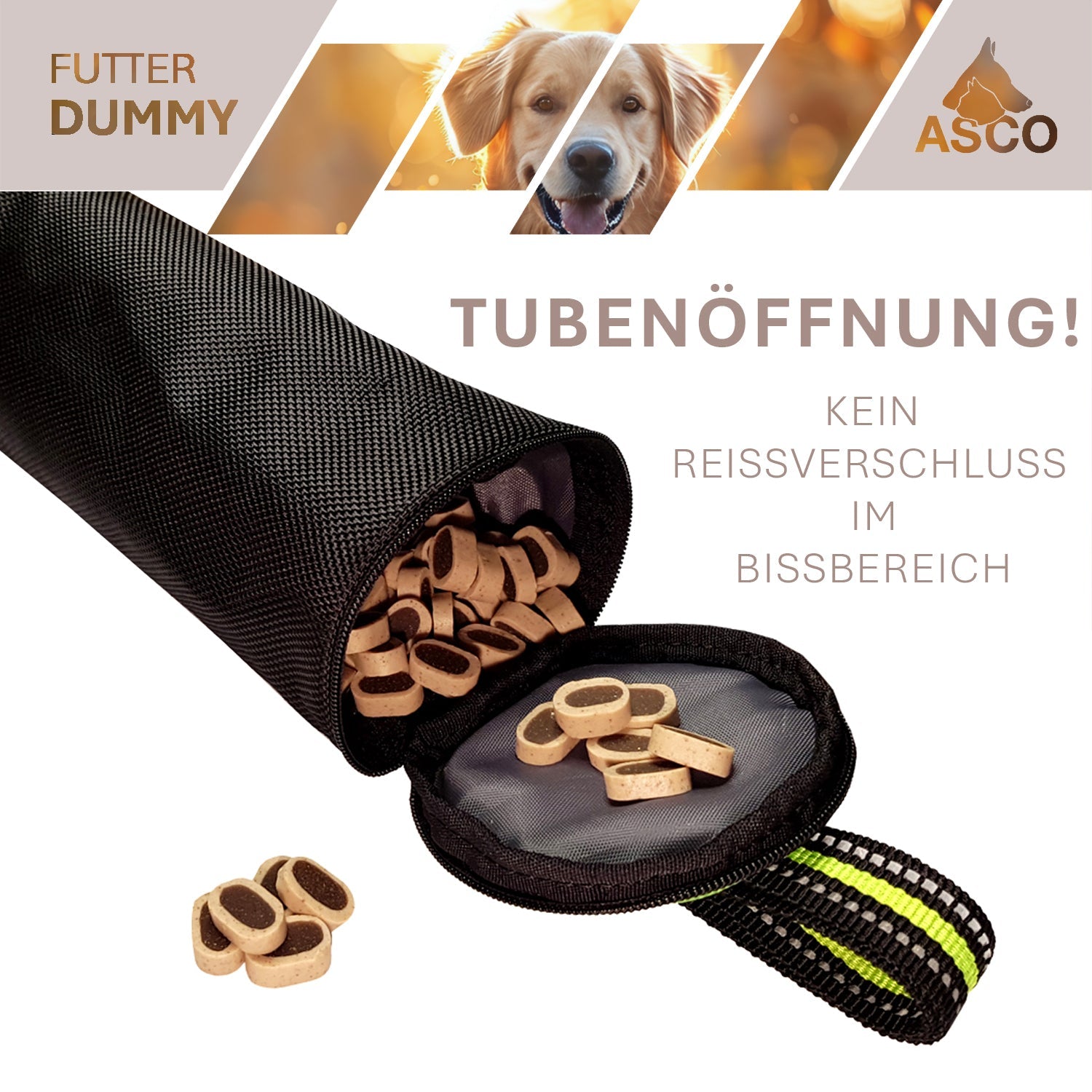 ASCO Hundedummy – Apportier- und Snack-Dummy (21x7 cm)