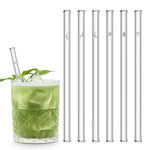 Earth Day Edition 6x Glasstrohhalme mit gravierten Motiven 15cm, 20cm, 23cm