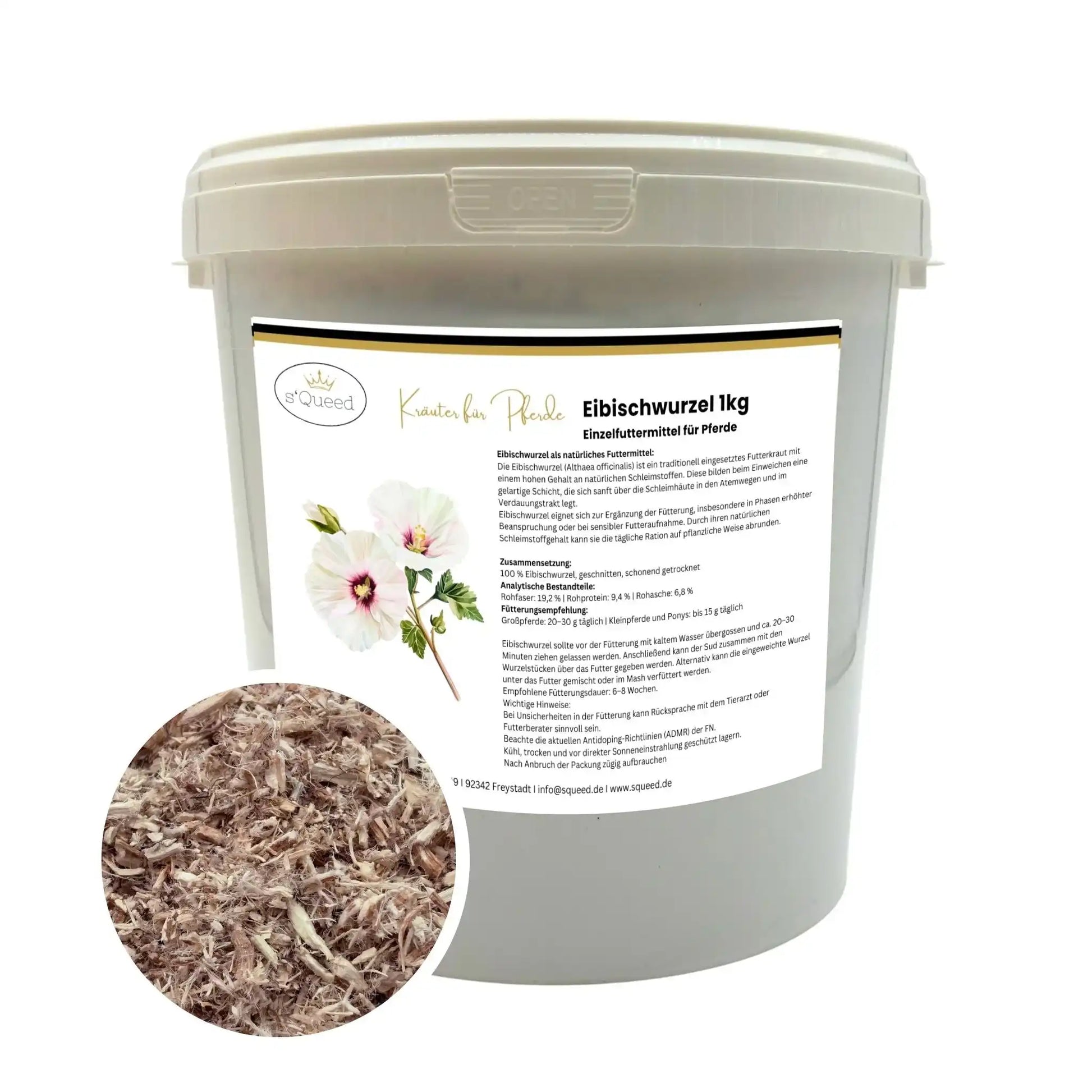 Eibischwurzel Für Pferde 1 Kg Sanfte Unterstützung Für Atemwege Und Magen Als Natürliches Einzelfuttermittel by s`Queed