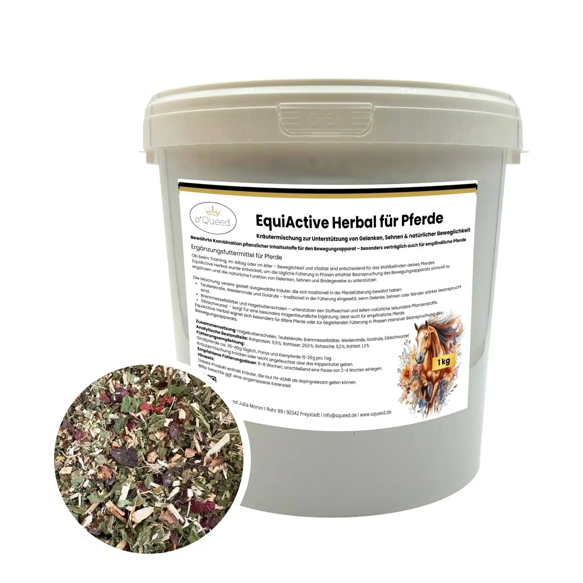EquiActive Herbal 1 Kg Kräutermischung Zur Unterstützung Von Beweglichkeit Und Vitalität Beim Pferd by s`Queed