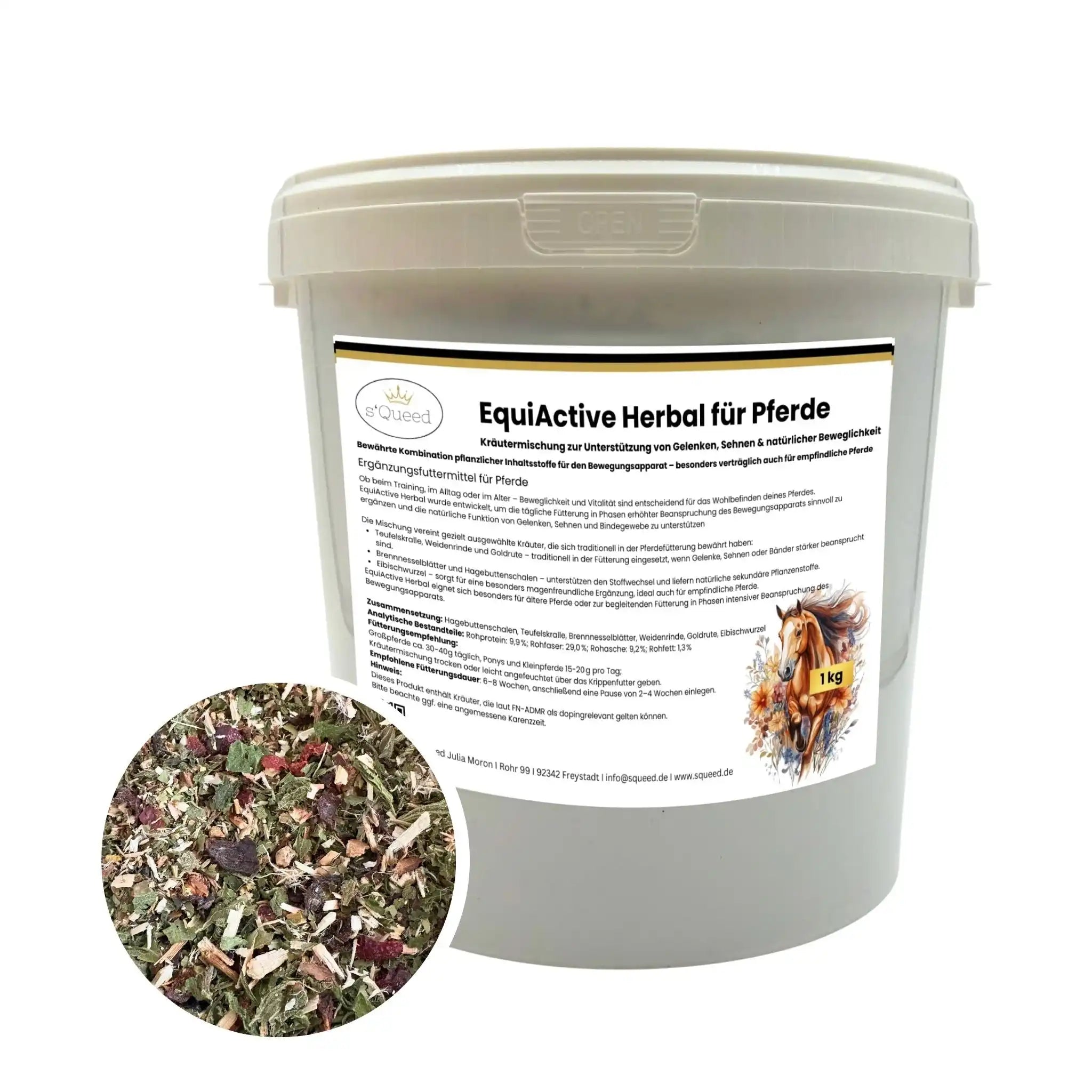 EquiActive Herbal 1 Kg Kräutermischung Zur Unterstützung Von Beweglichkeit Und Vitalität Beim Pferd by s`Queed