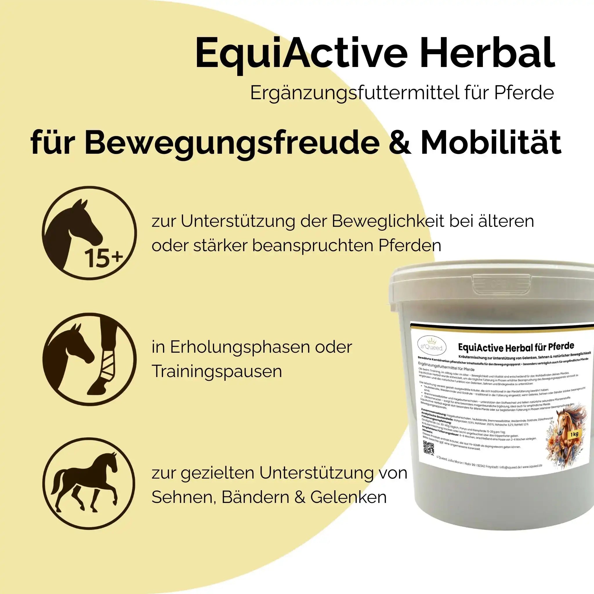 EquiActive Herbal 1 Kg Kräutermischung Zur Unterstützung Von Beweglichkeit Und Vitalität Beim Pferd by s`Queed