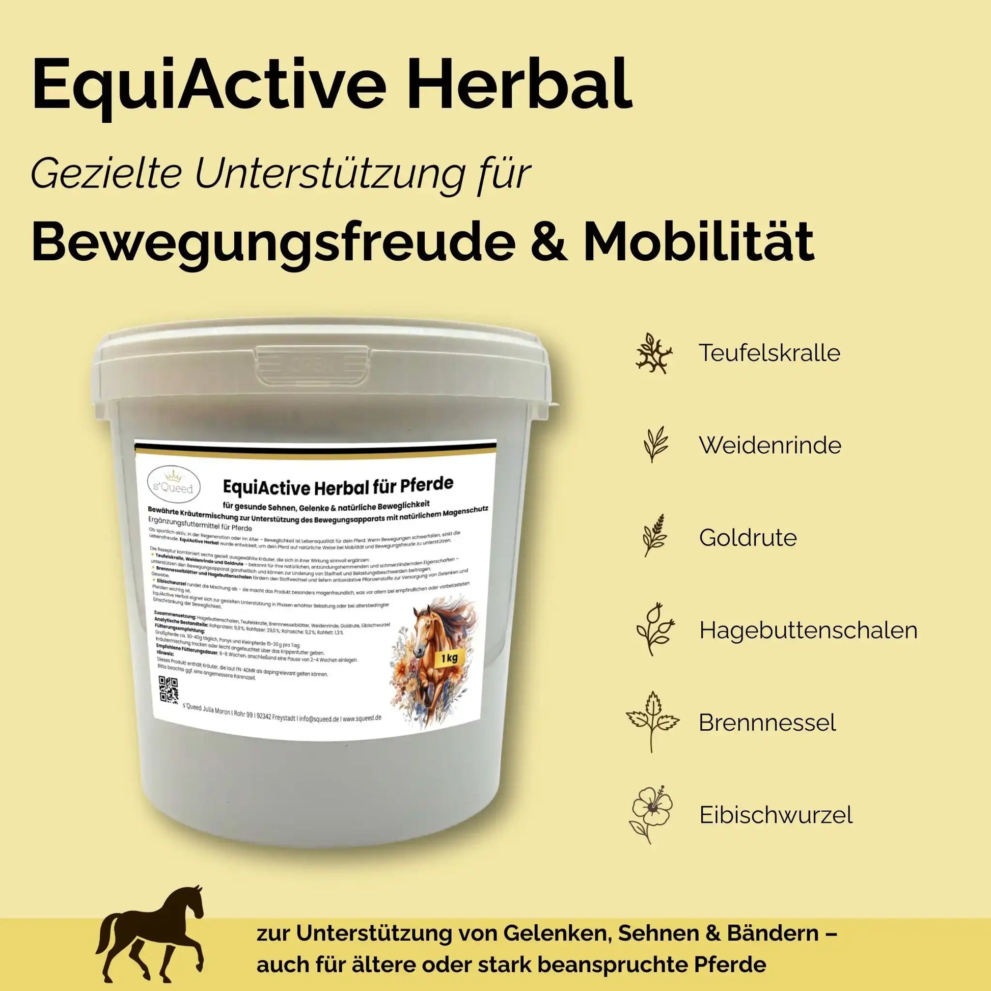 EquiActive Herbal 1 Kg Kräutermischung Zur Unterstützung Von Beweglichkeit Und Vitalität Beim Pferd by s`Queed