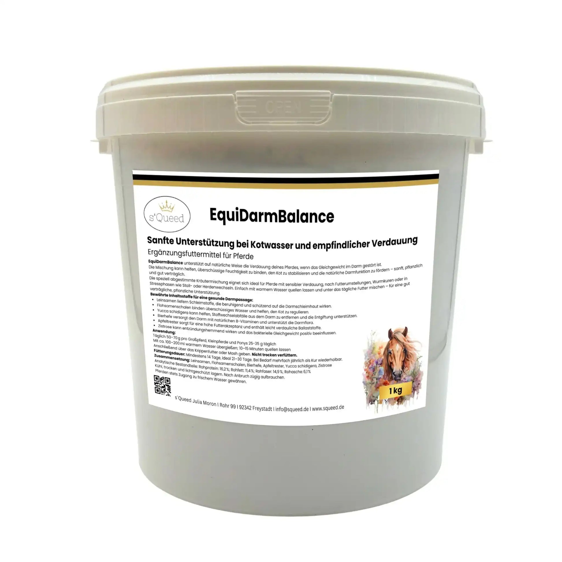 EquiDarmBalance Natürliches Zusatzfutter Für Pferde Bei Kotwasser Und Durchfall Mit Pflanzlichem Wirkansatz by s`Queed