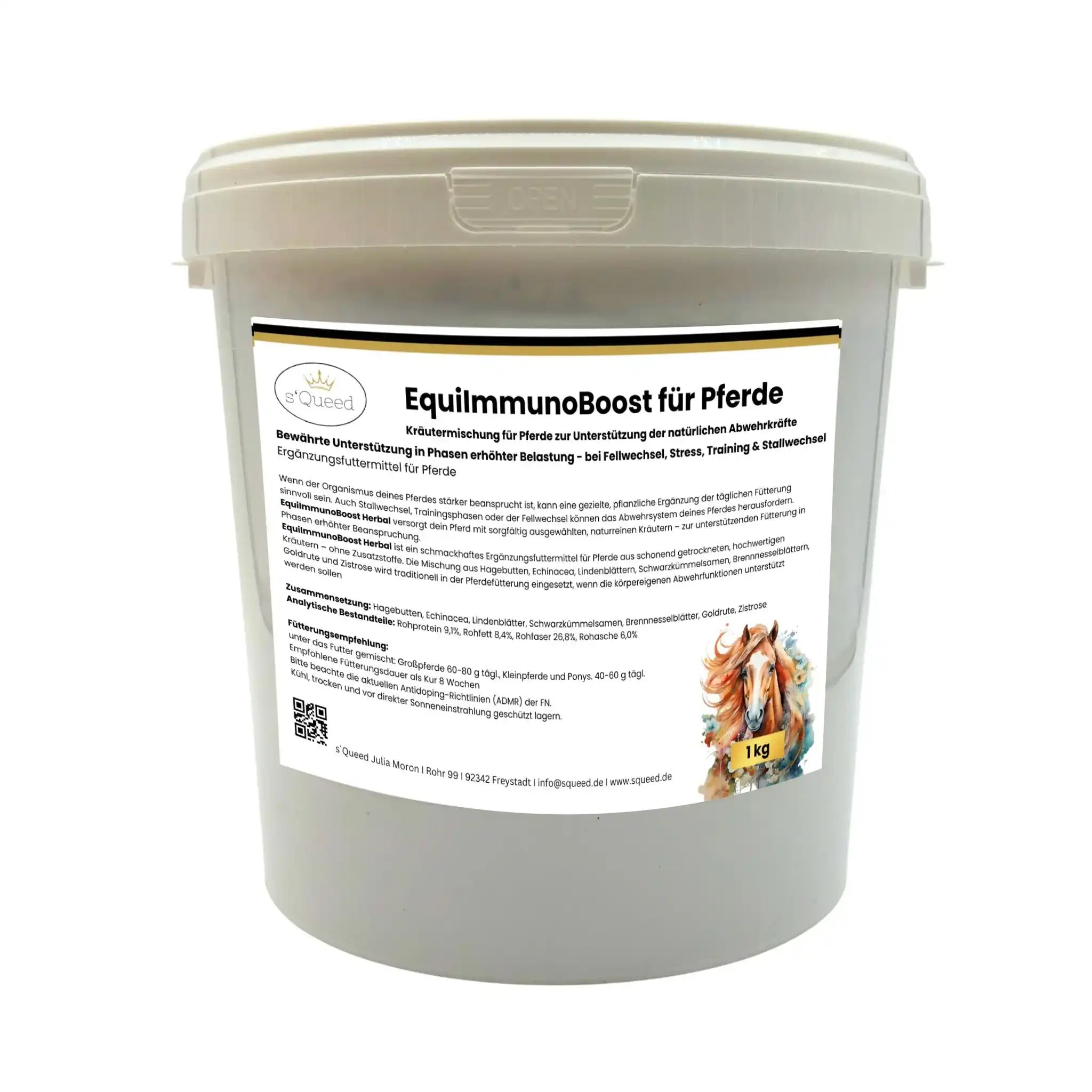 EquiImmunoBoost Herbal 1kg Pflanzliche Unterstützung Für Die Abwehrkräfte Des Pferdes Mit Echinacea Hagebutte Zistrose by s`Queed