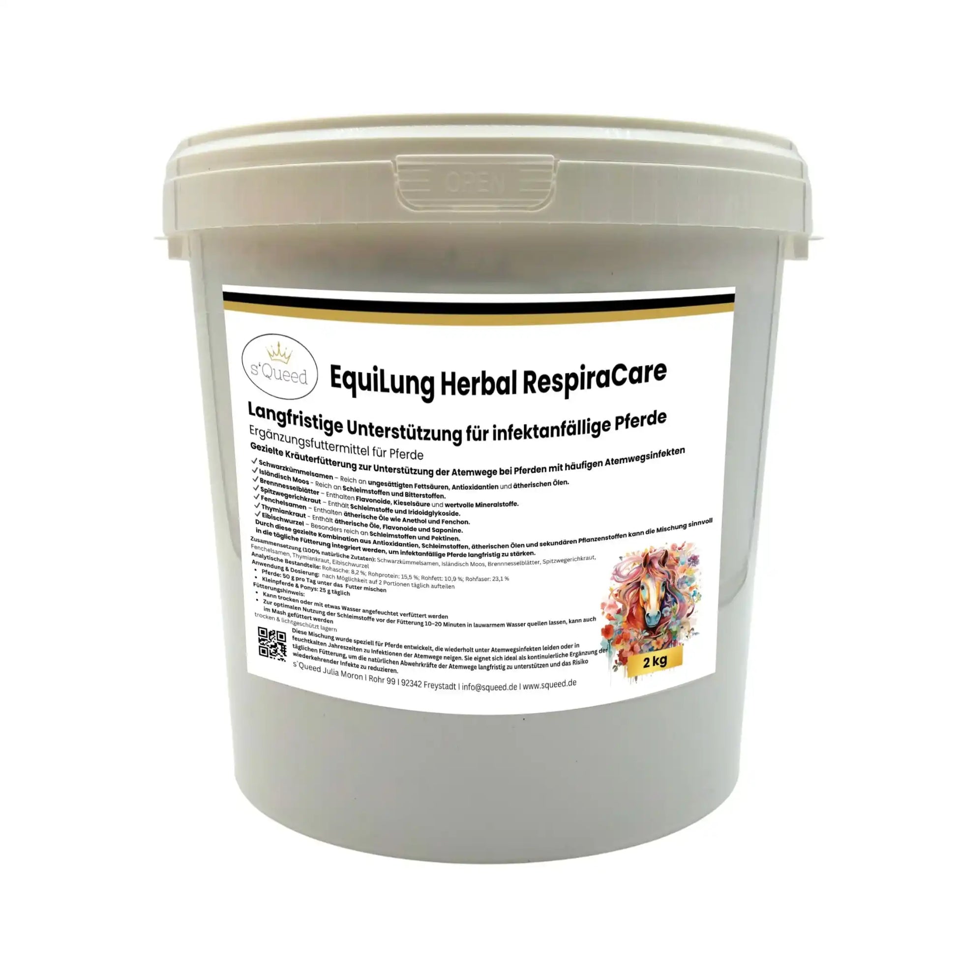 EquiLung Herbal RespiraCare Kräutermischung Für Pferde Zur Langzeitfütterung Bei Beanspruchten Atemwegen by s`Queed