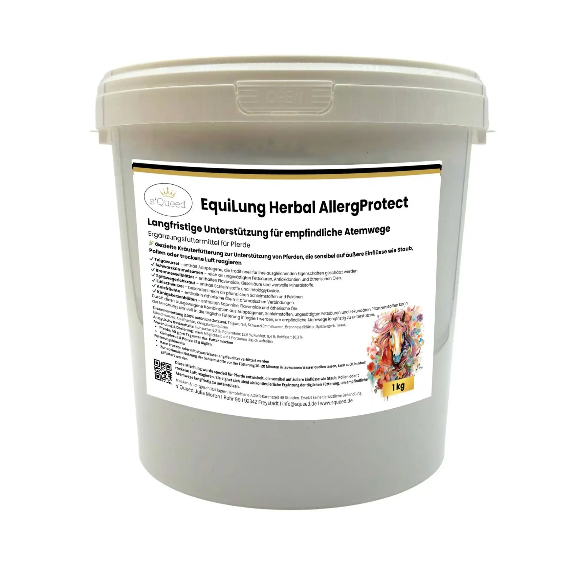 EquiLung Herbal AllergProtect Kräutermischung Für Pferde Zur Langzeitunterstützung Empfindlicher Atemwege Staub Pollen by s`Queed