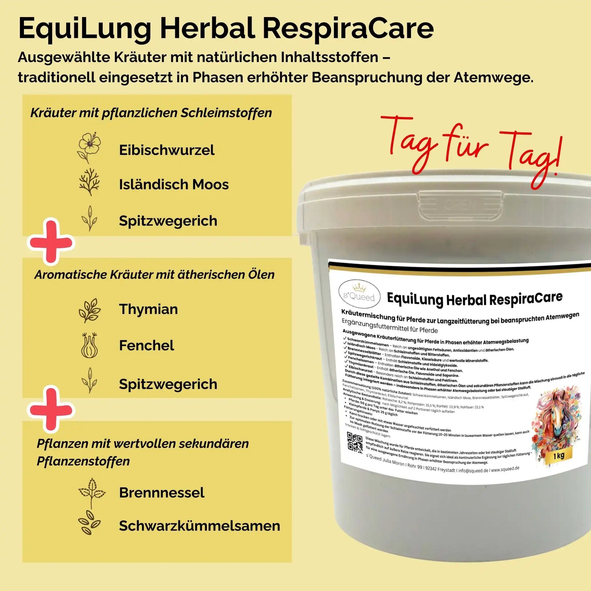 EquiLung Herbal RespiraCare Kräutermischung Für Pferde Zur Langzeitfütterung Bei Beanspruchten Atemwegen by s`Queed